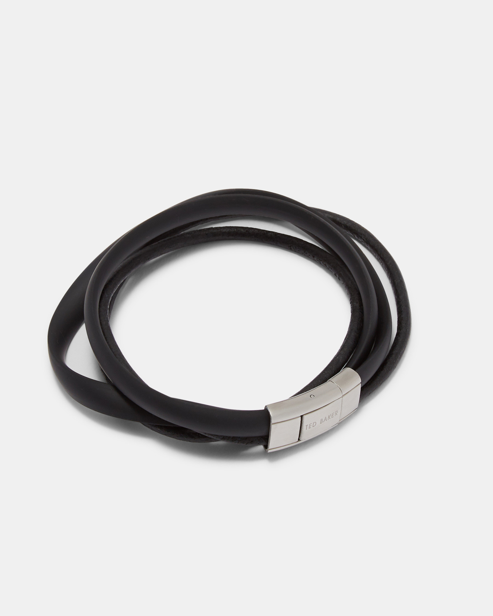 MERA Matte rubber and leather bracelet