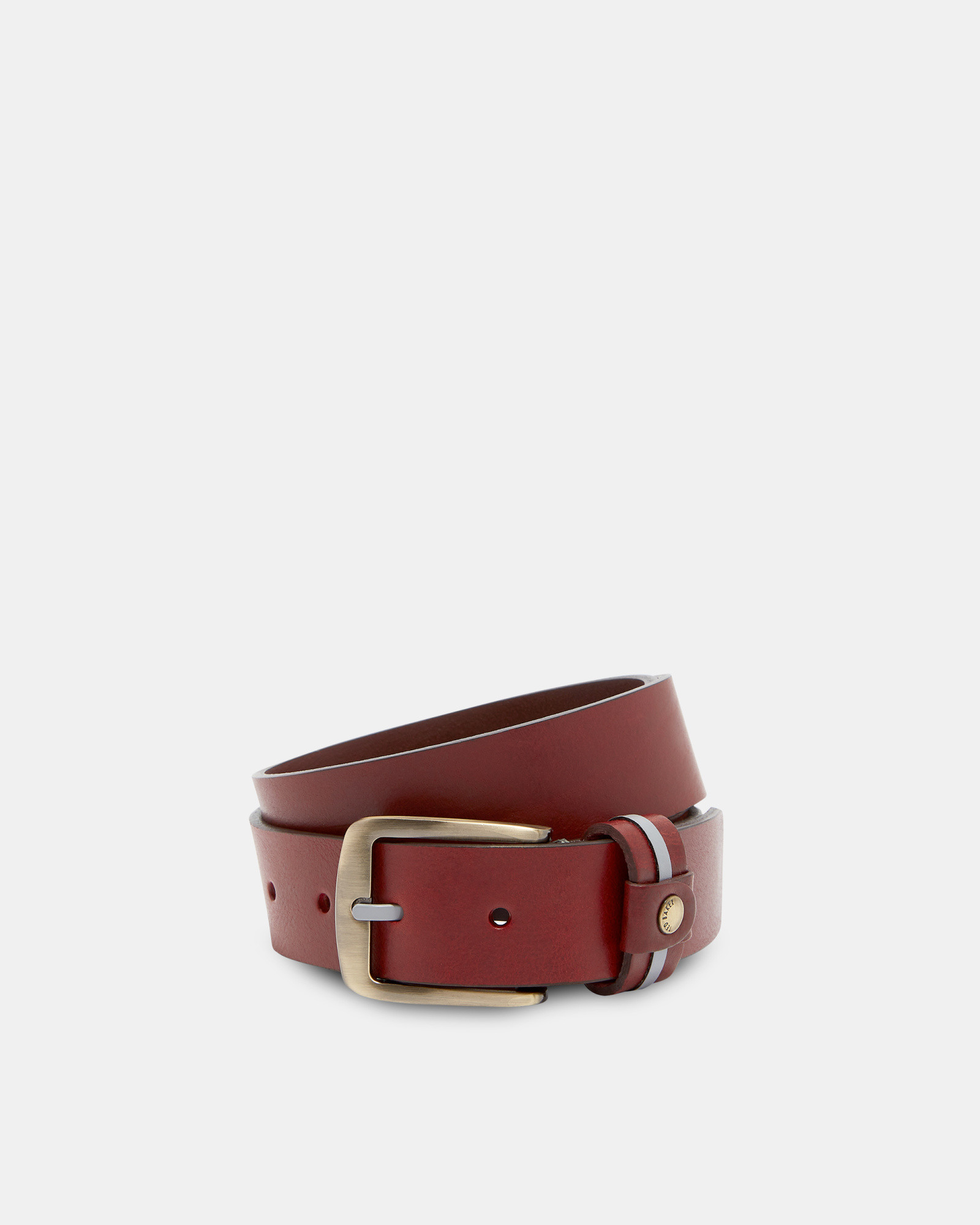 GLAST Striped tab leather belt