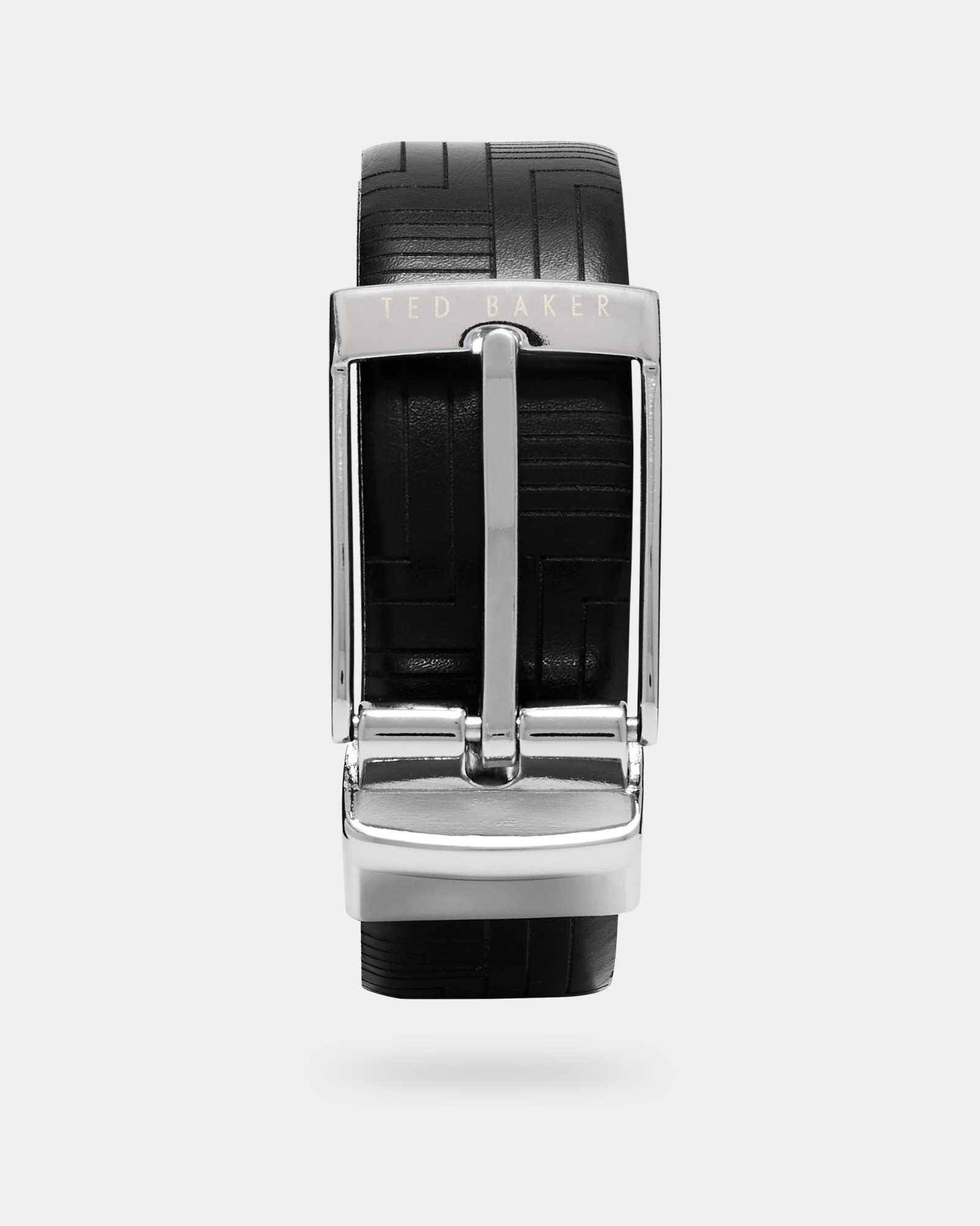 HAVIER Embossed reversible leather belt