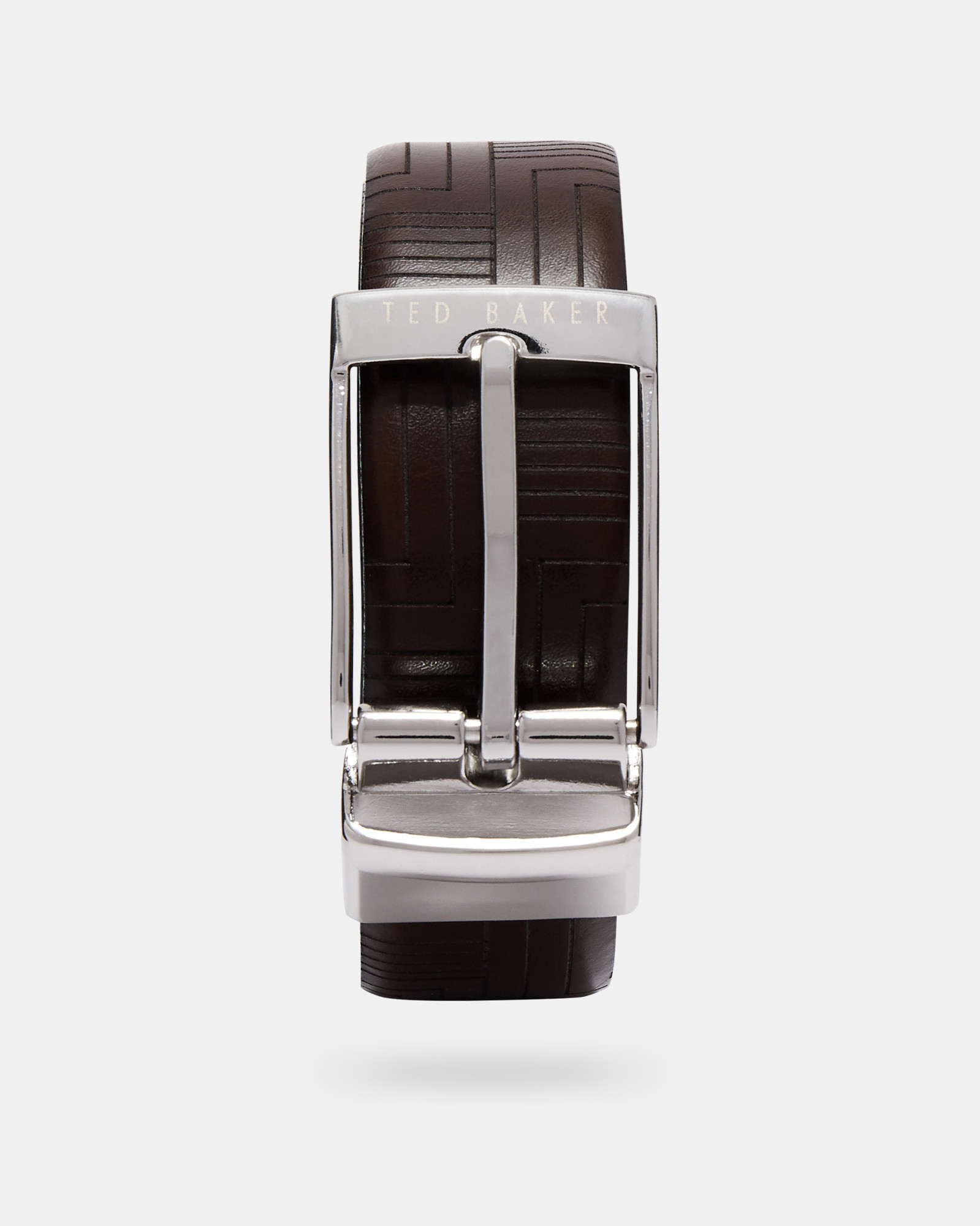 HAVIER Embossed reversible leather belt