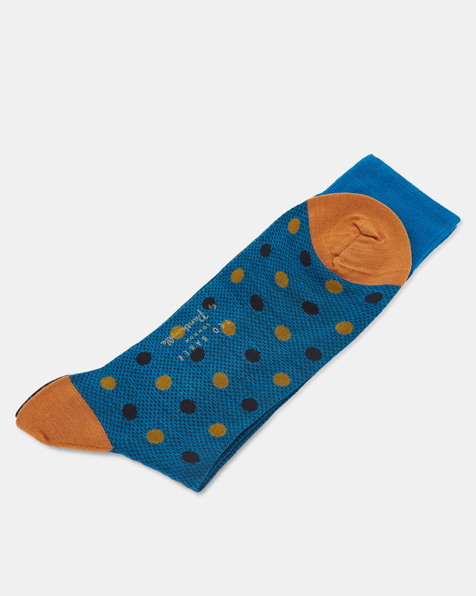 PORTON Spiral and spot print wool socks