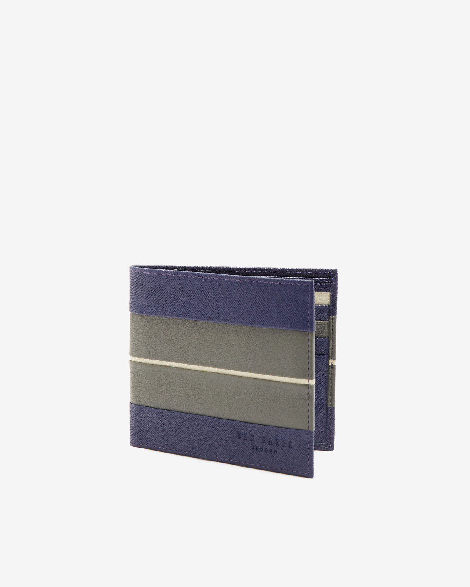 BAKED Striped bi-fold leather wallet