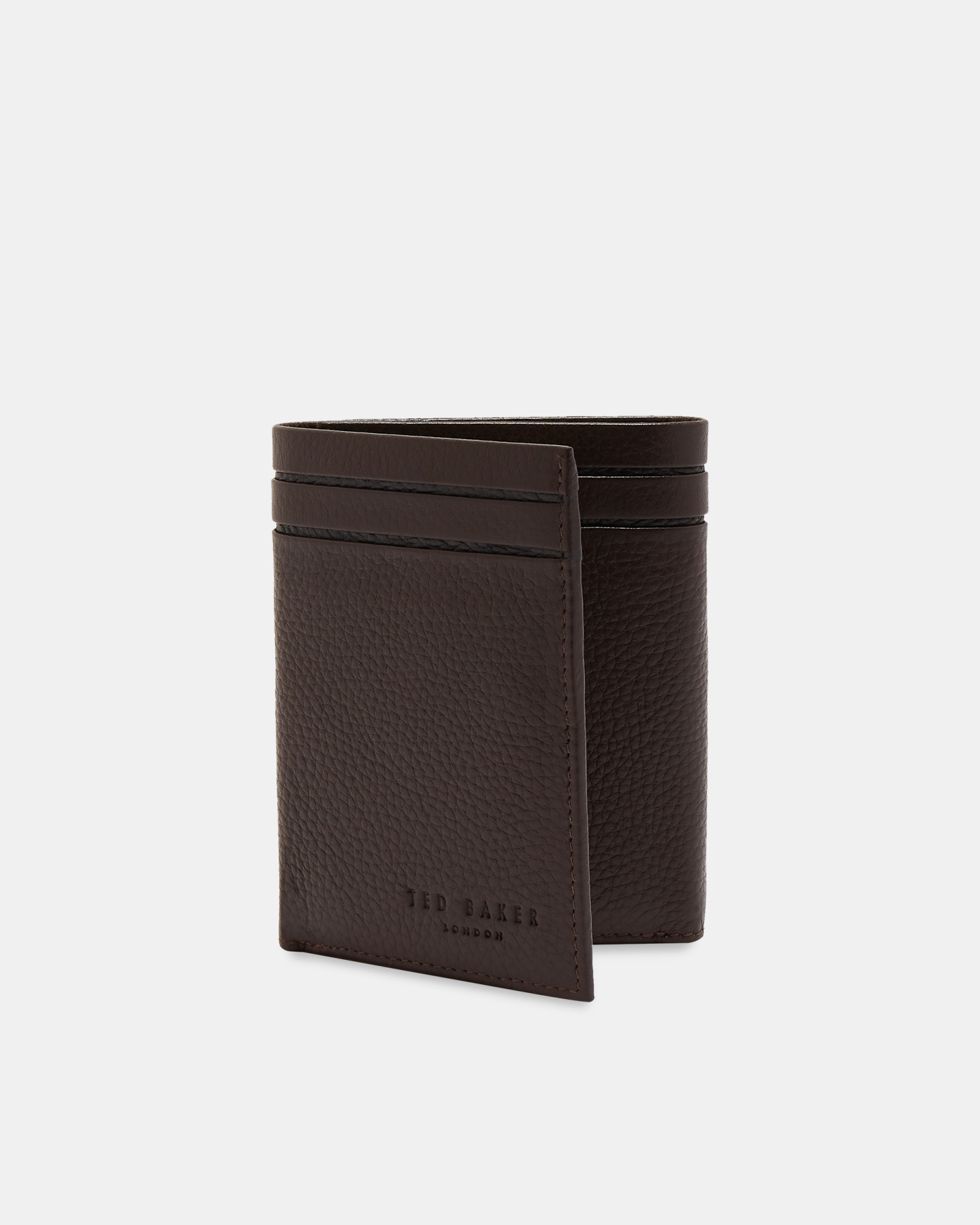 HALLAM Leather tri-fold wallet