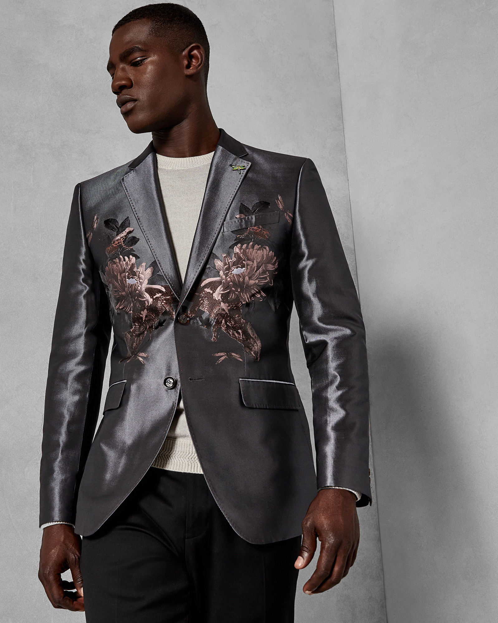 HIDEN Jacquard silk blend jacket