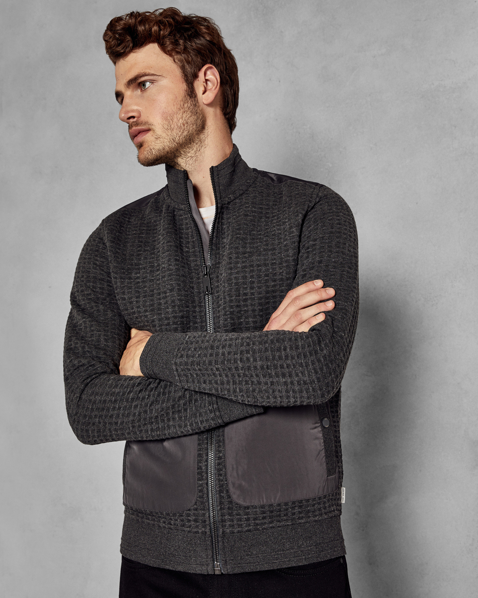 NARN Quilted funnel neck jacket