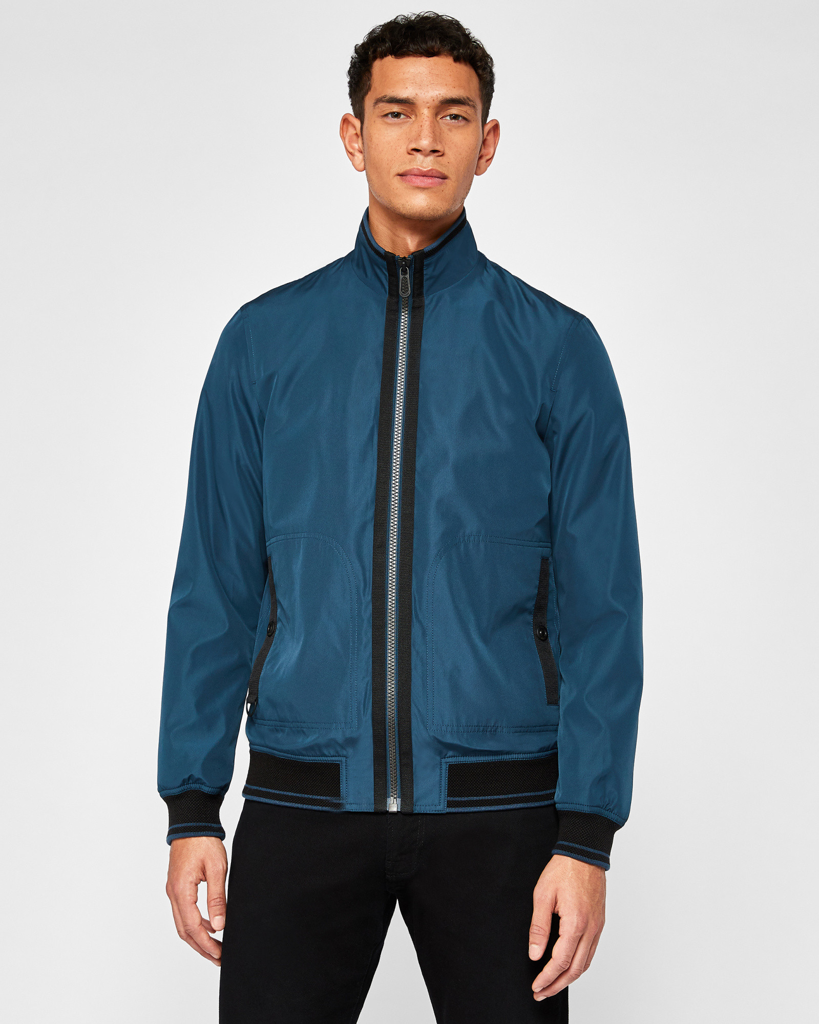 SULIVAN Grosgrain trim bomber jacket