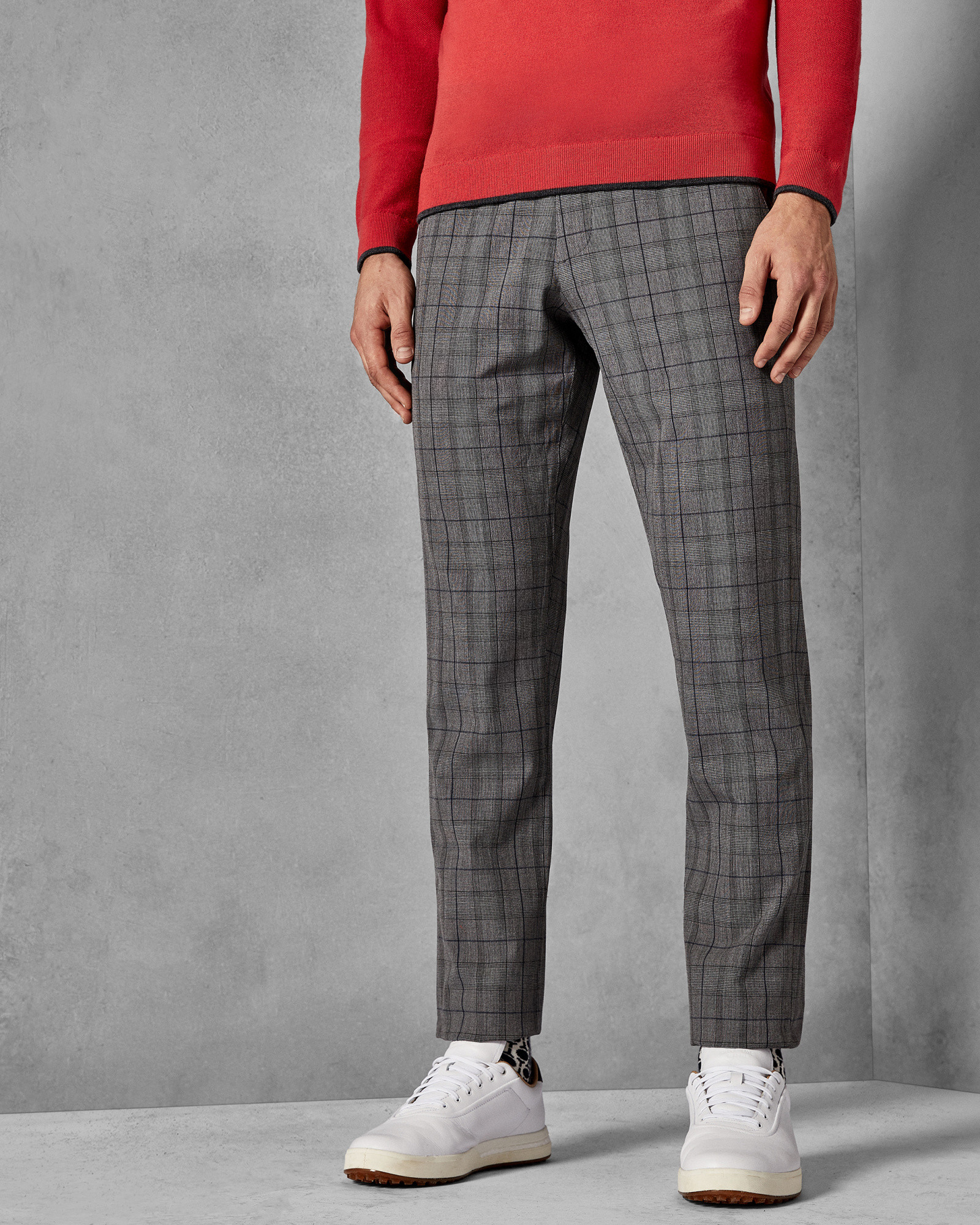 PANTHAR Golf two tonal check trousers