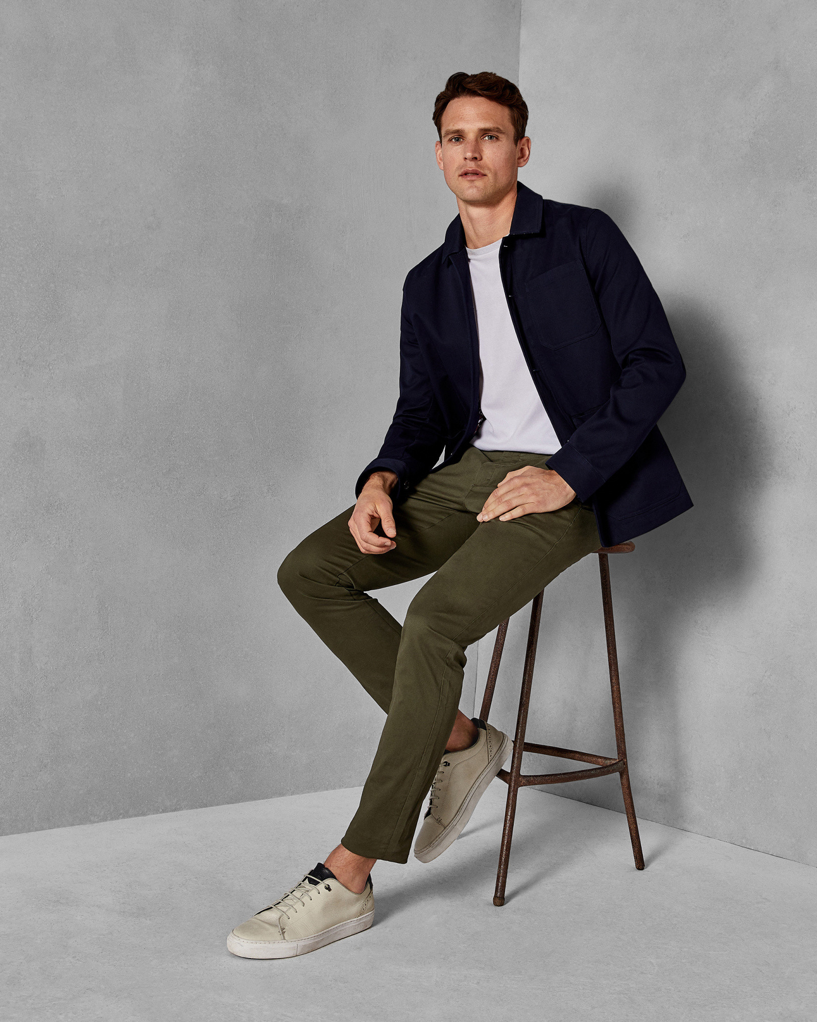 TAPELEB Tapered fit cotton chinos