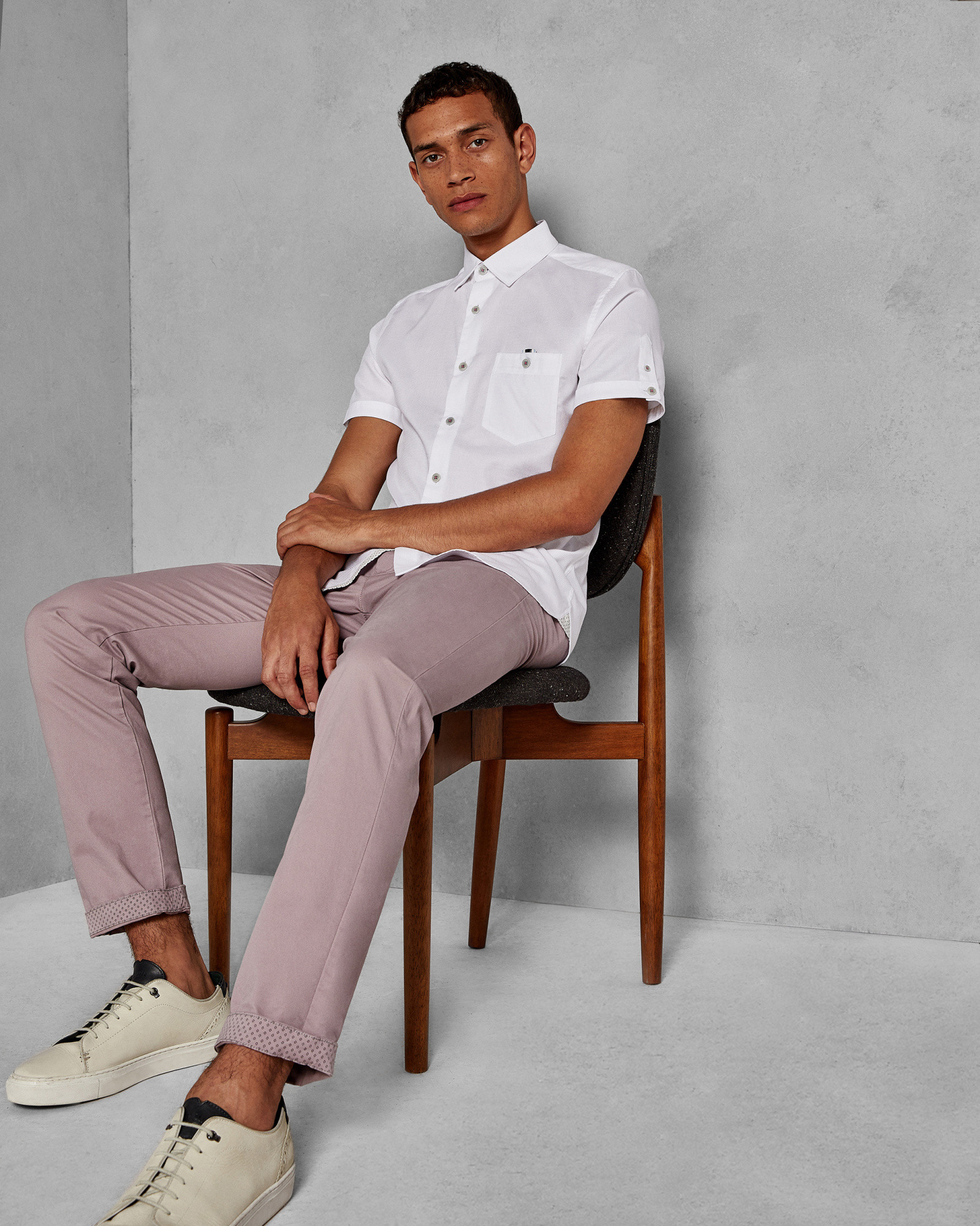 TAPELEB Tapered fit cotton chinos