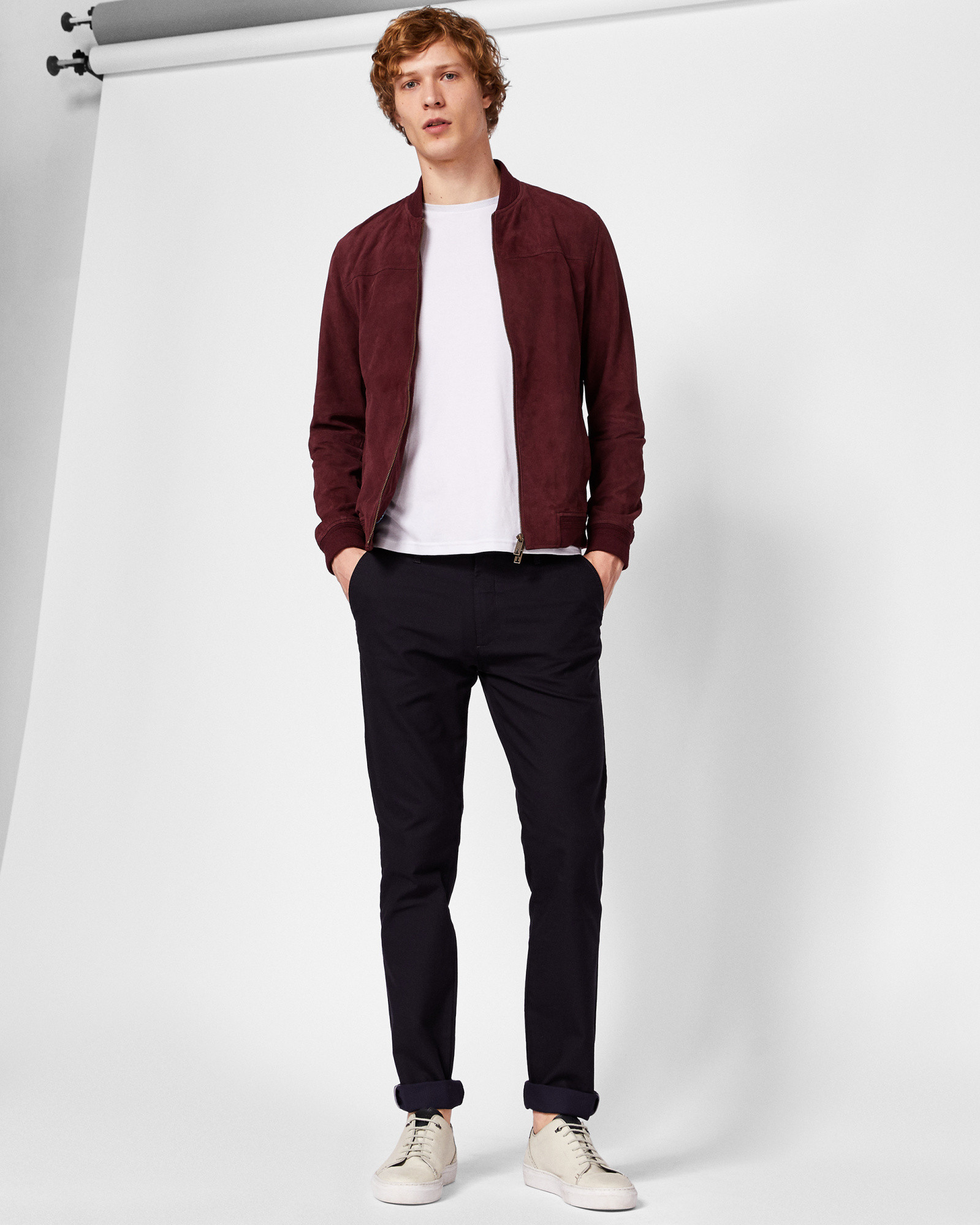 TEXTAO Mini print tapered fit trousers