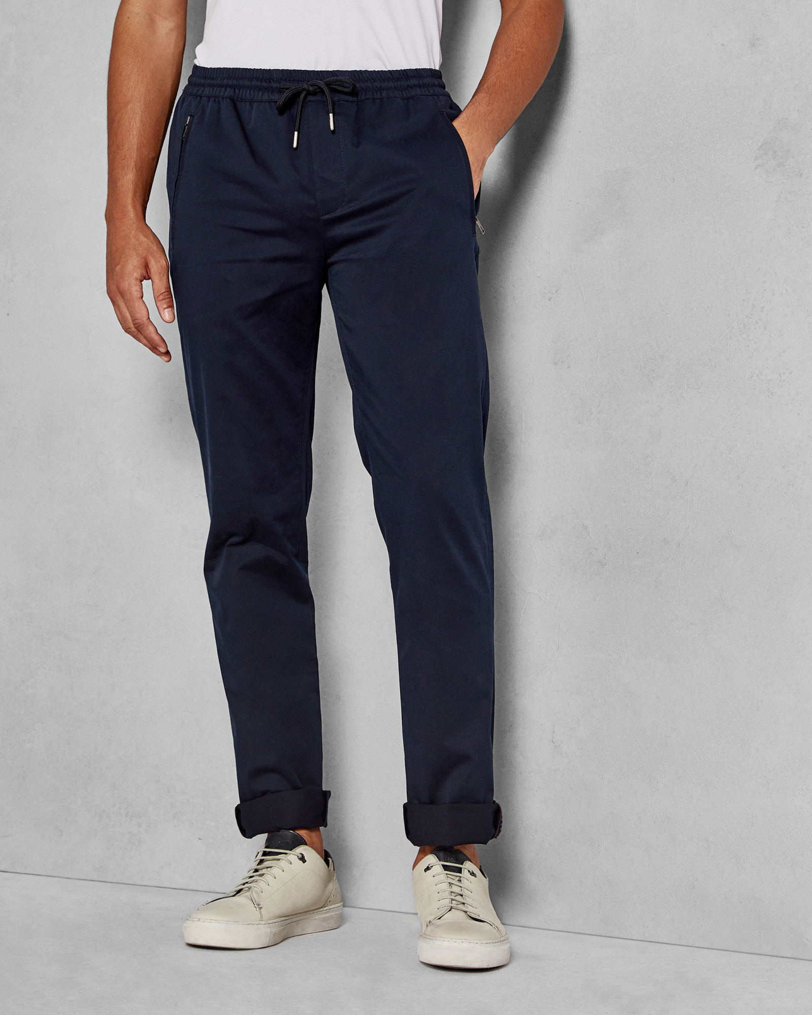 ZIPCUFF Slim fit zipped pocket trousers