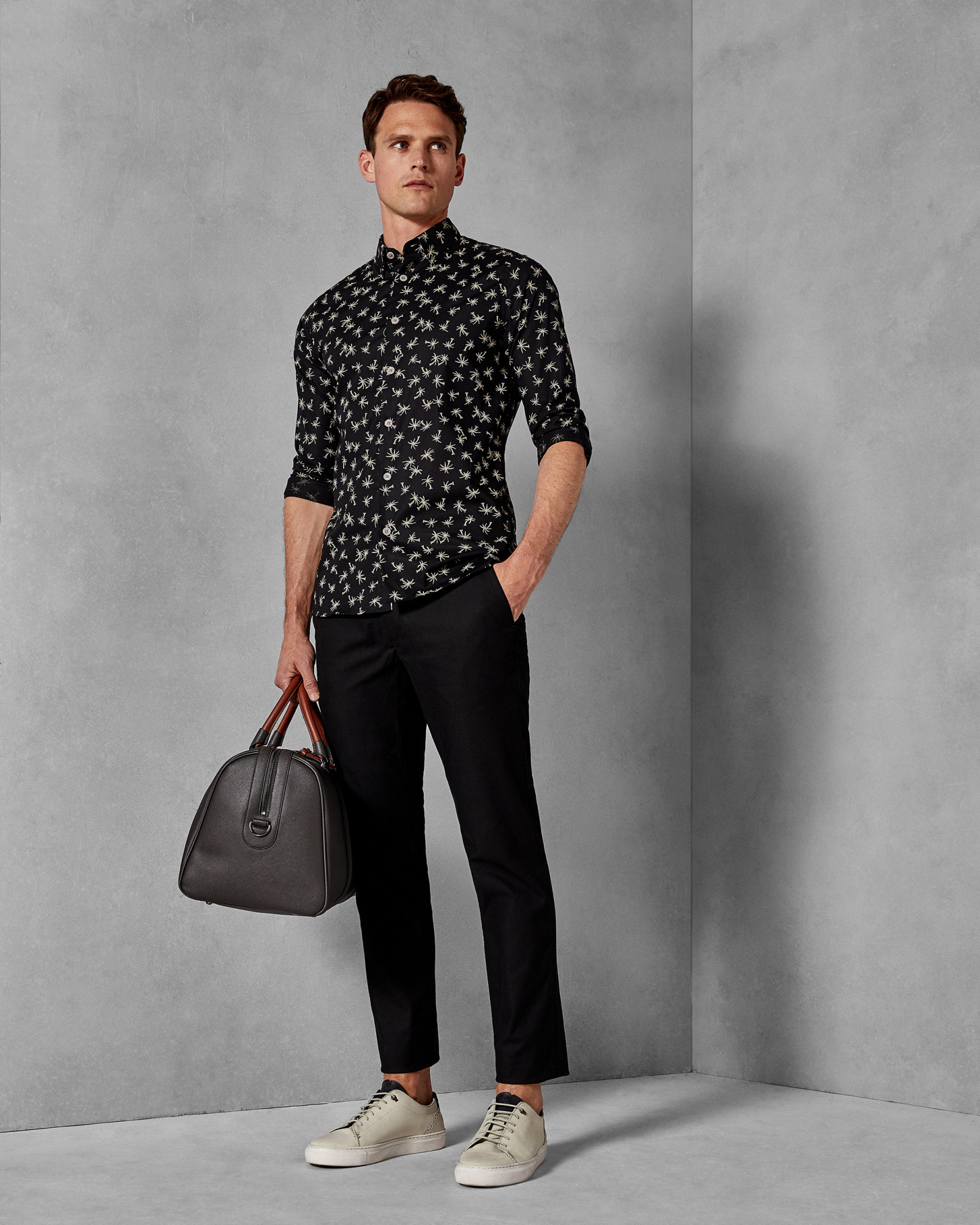 ISLEOV Palm tree print cotton shirt