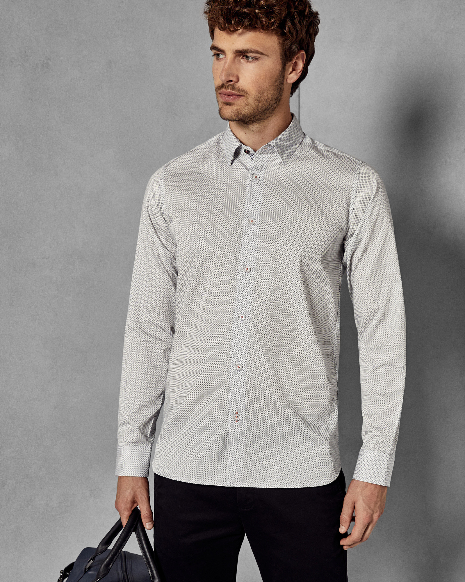 JENKINS Cotton geo print shirt