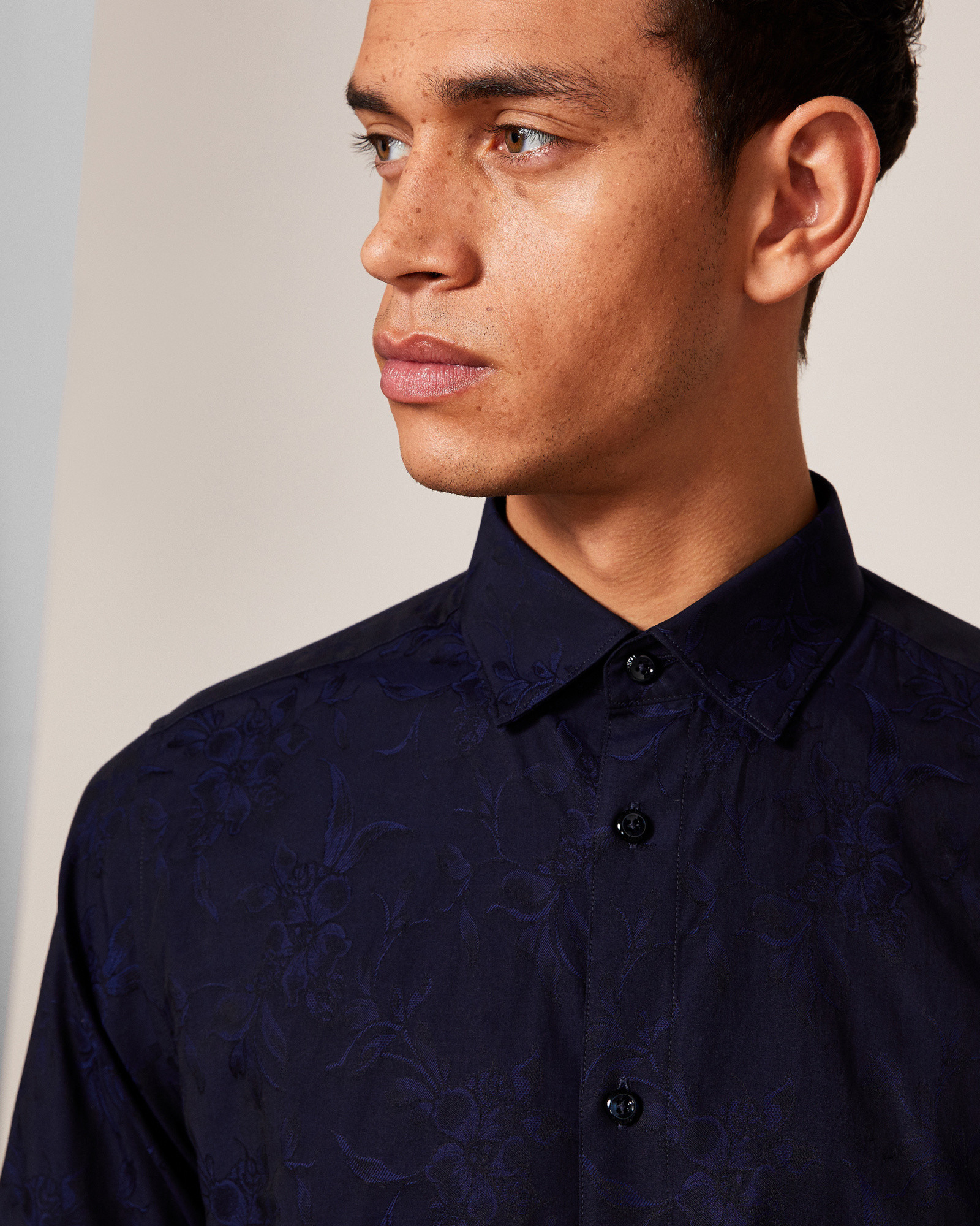 MISSTY Floral jacquard cotton shirt