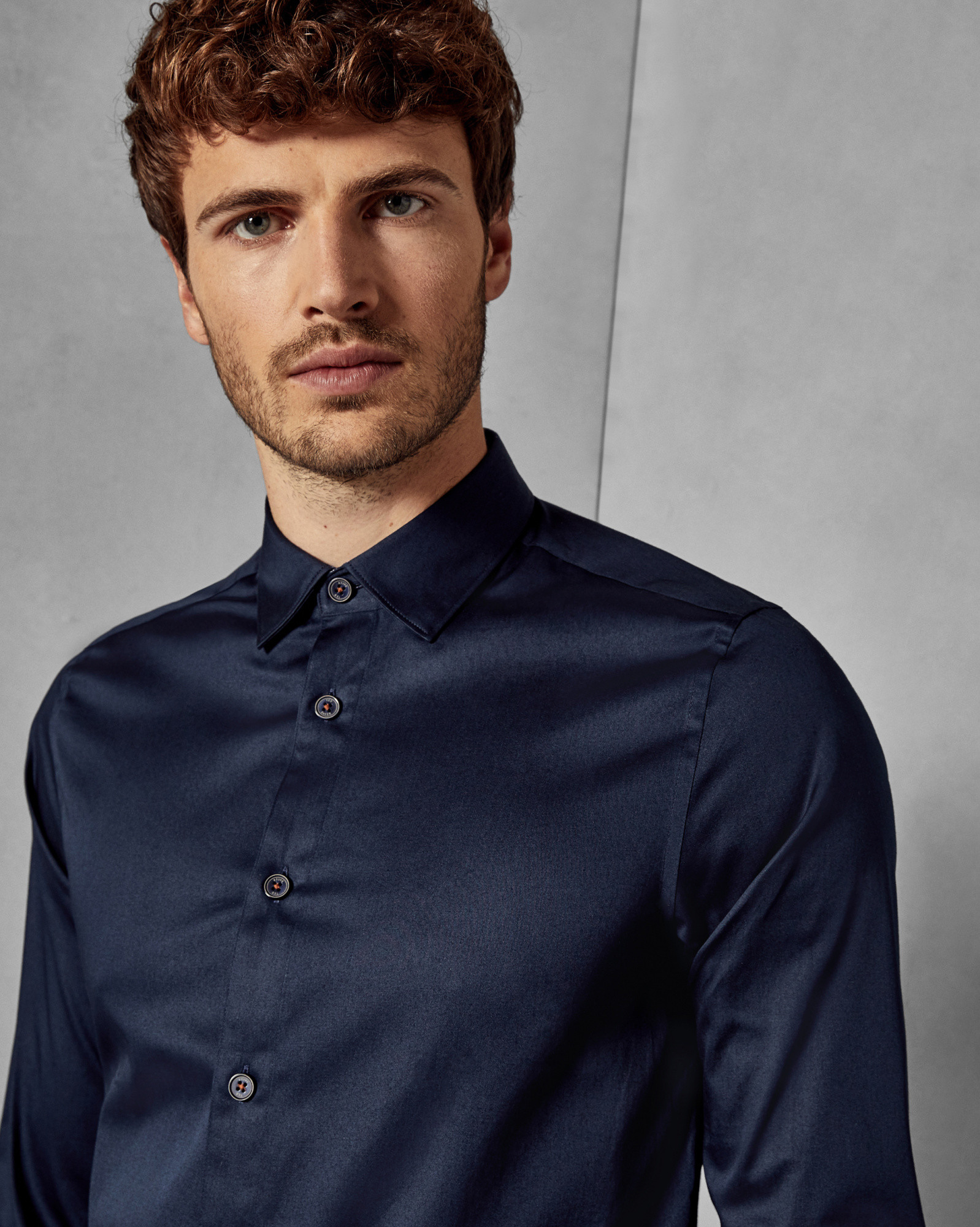 PLATEEN Satin stretch shirt