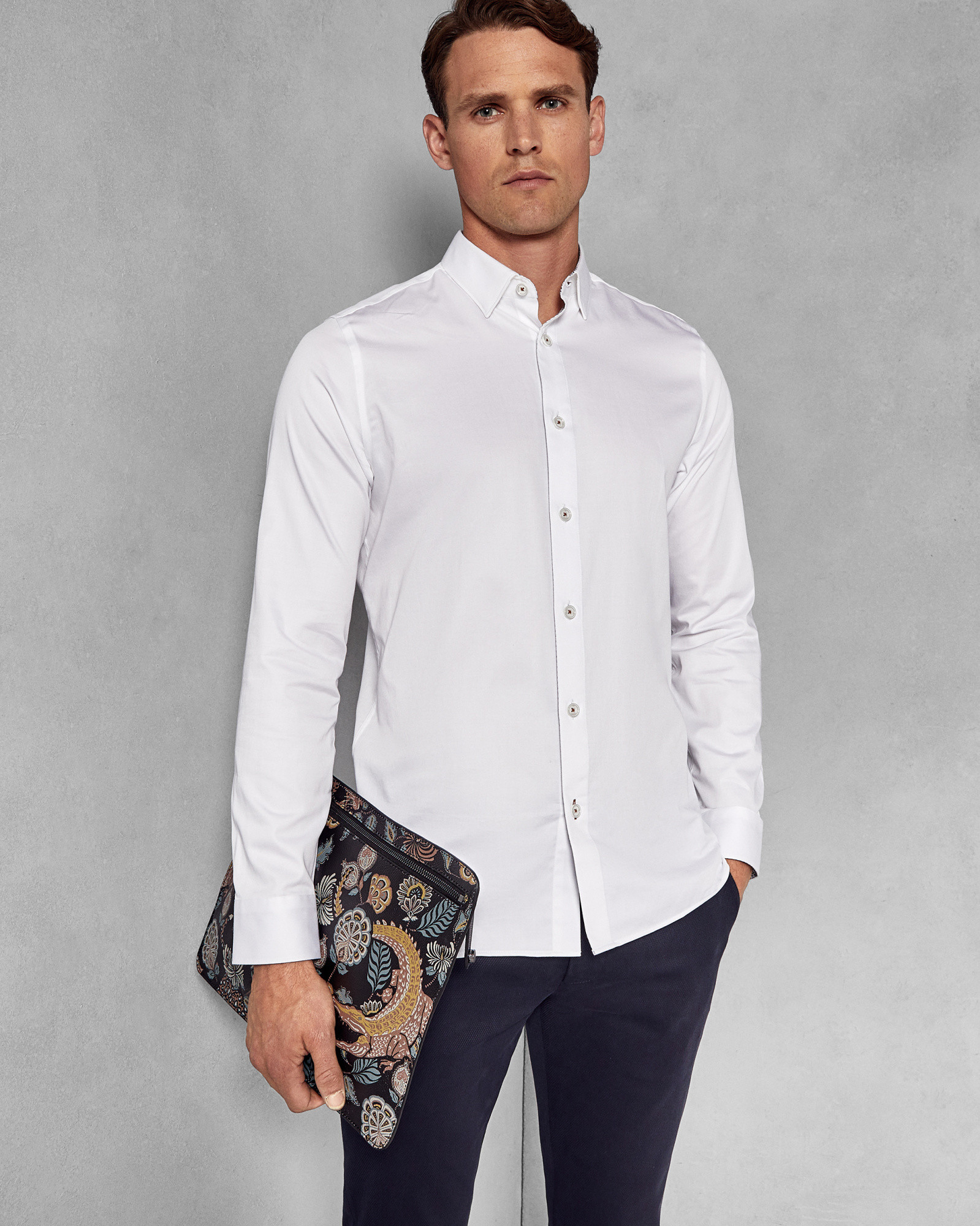 PLATEEN Satin stretch shirt