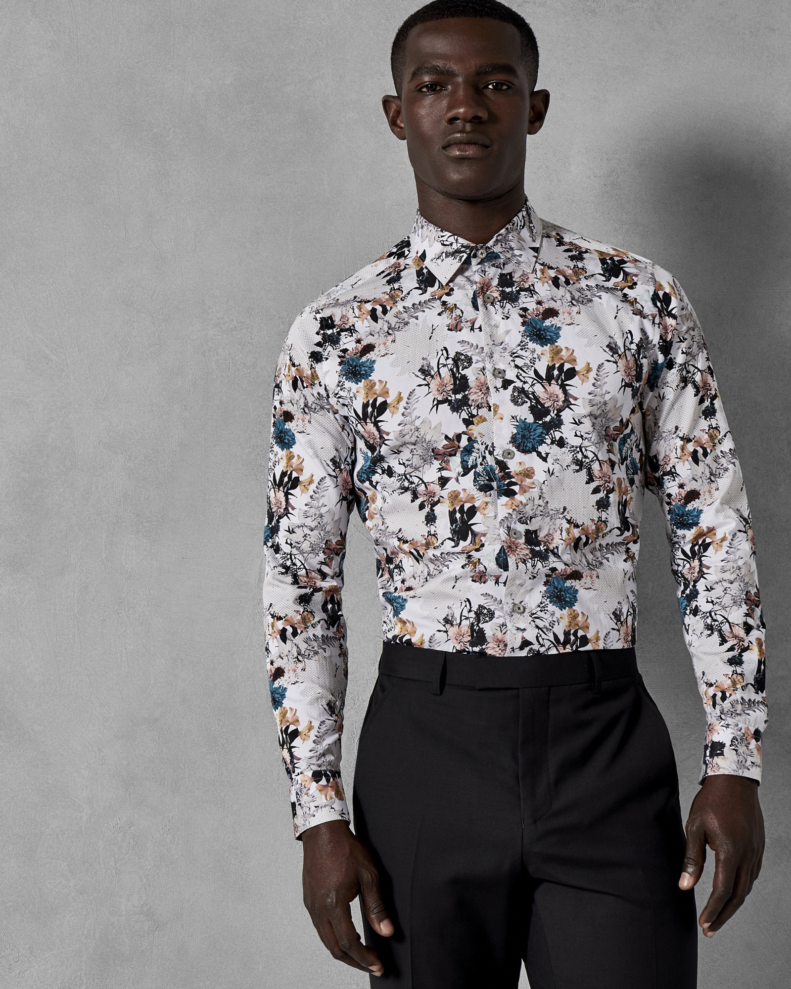 RHUBARB Cotton floral geo dot shirt