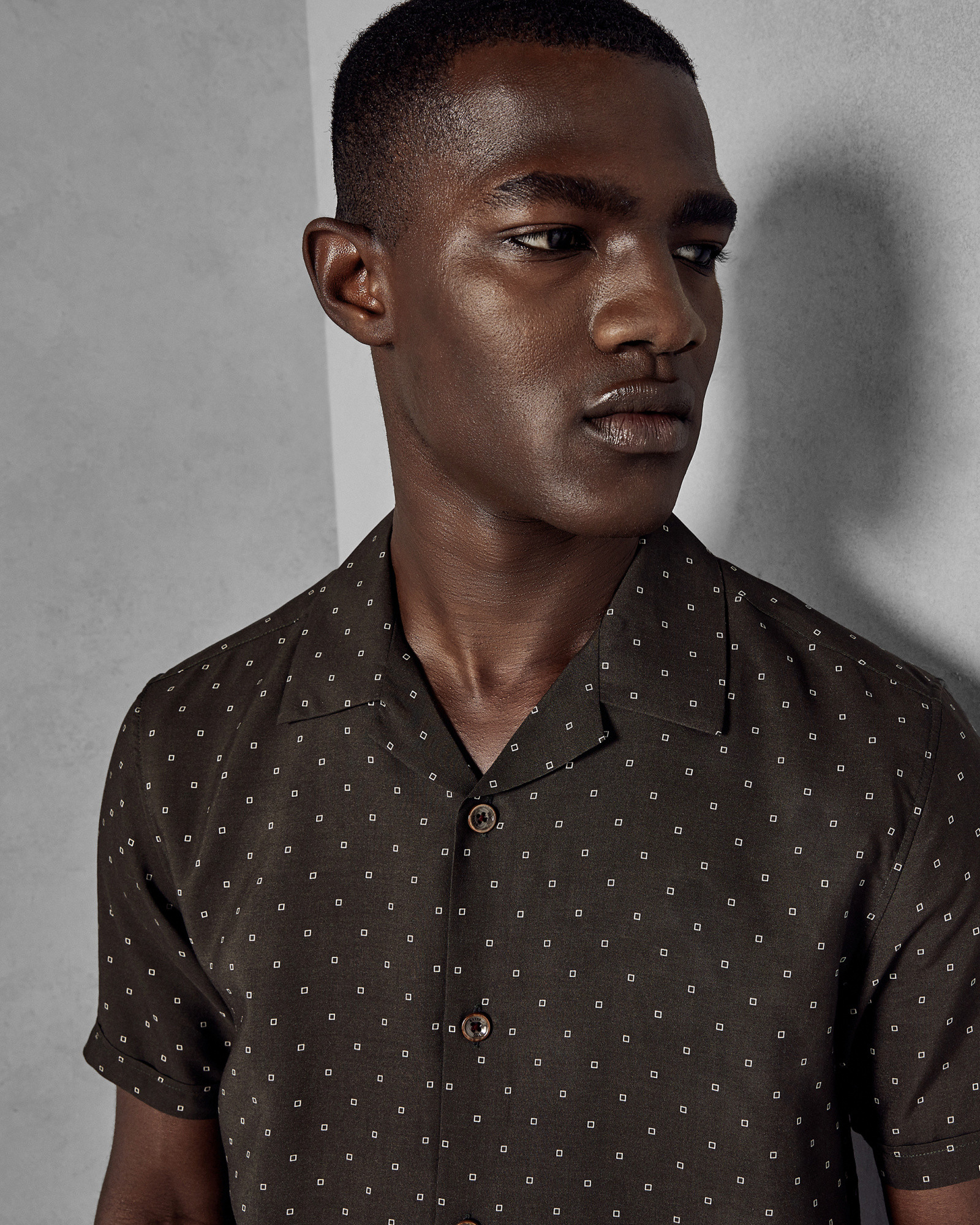 TYLES Printed geo cotton shirt