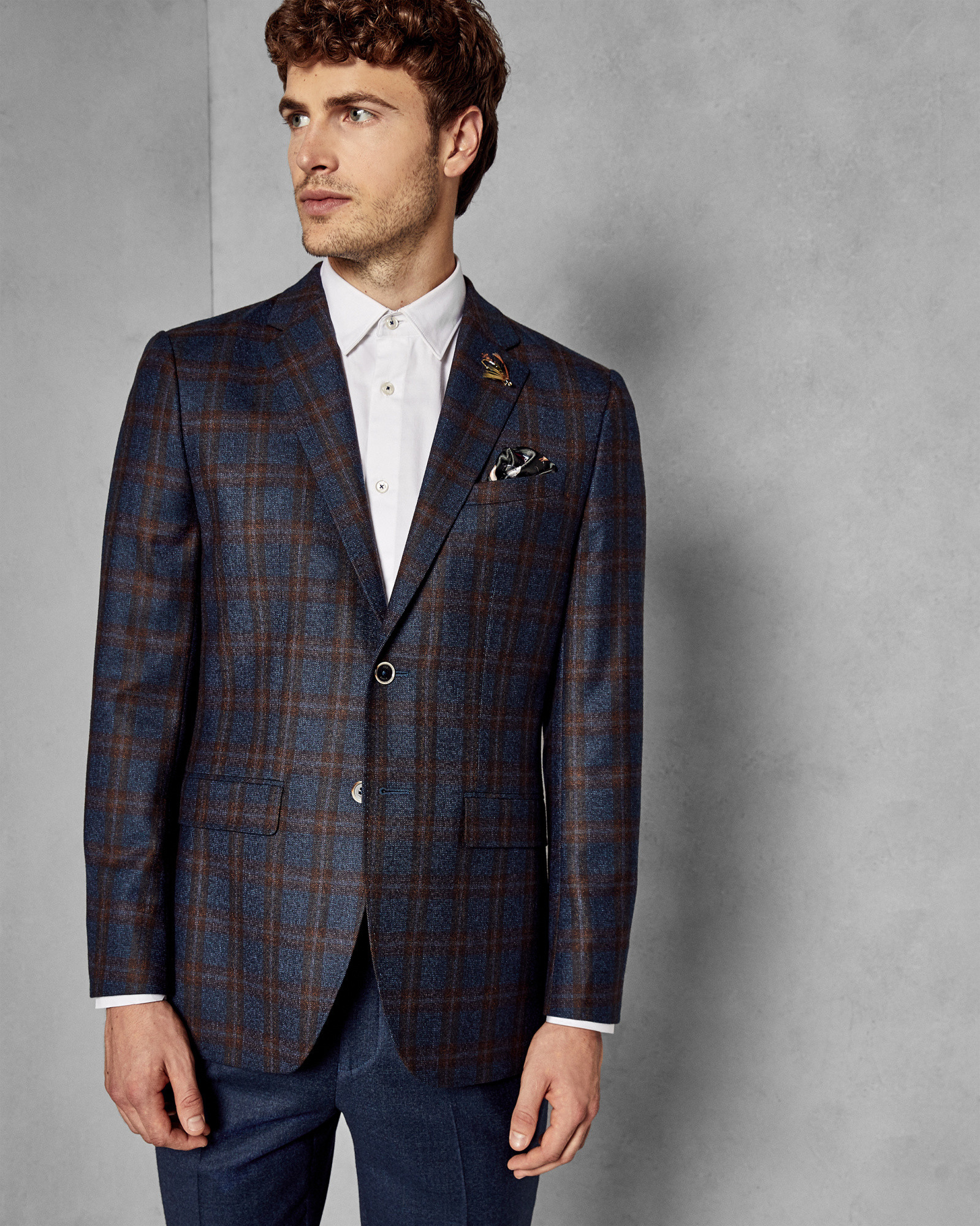 BELUSHJ Wool checked suit jacket