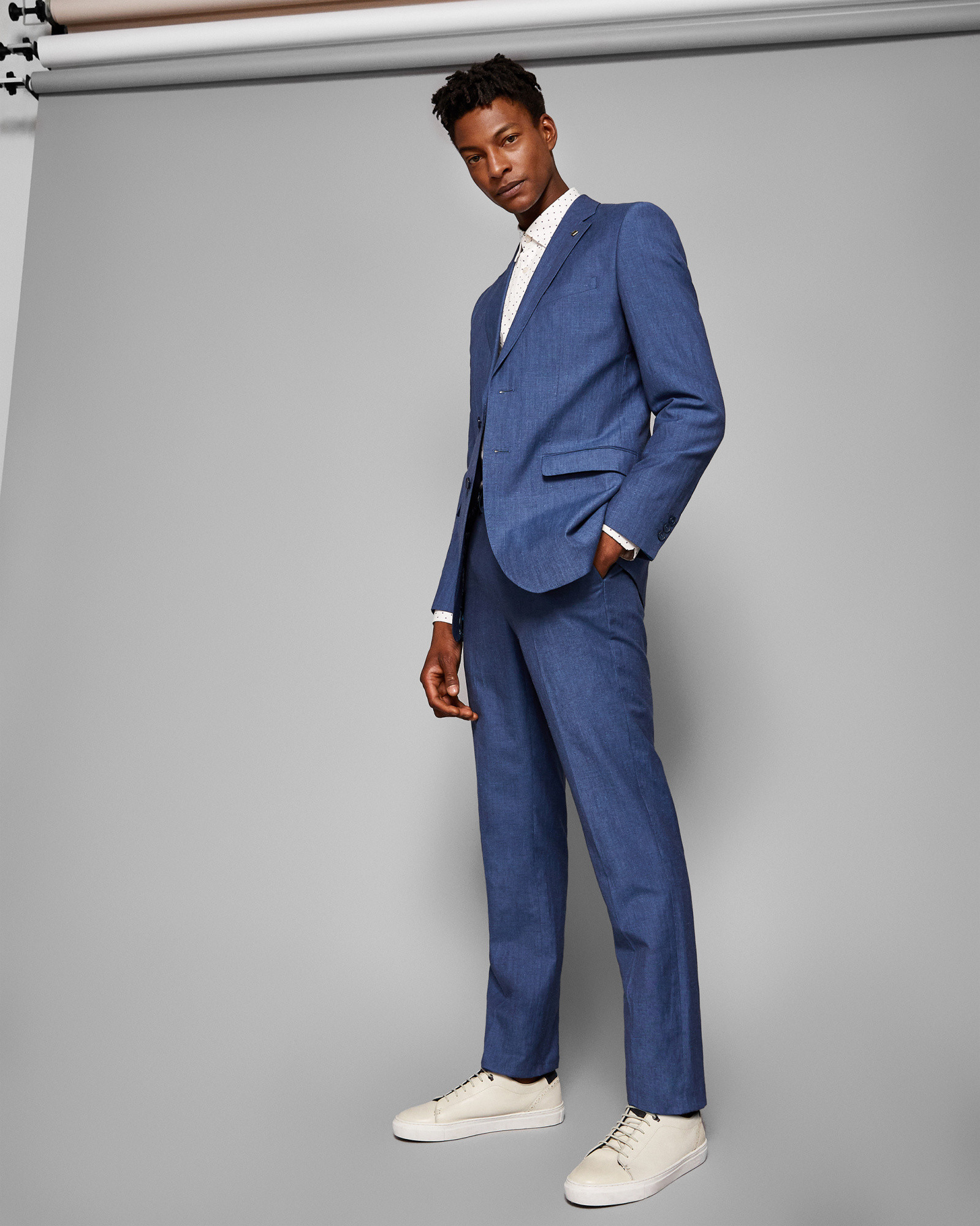 COLMARJ Slim fit linen suit jacket