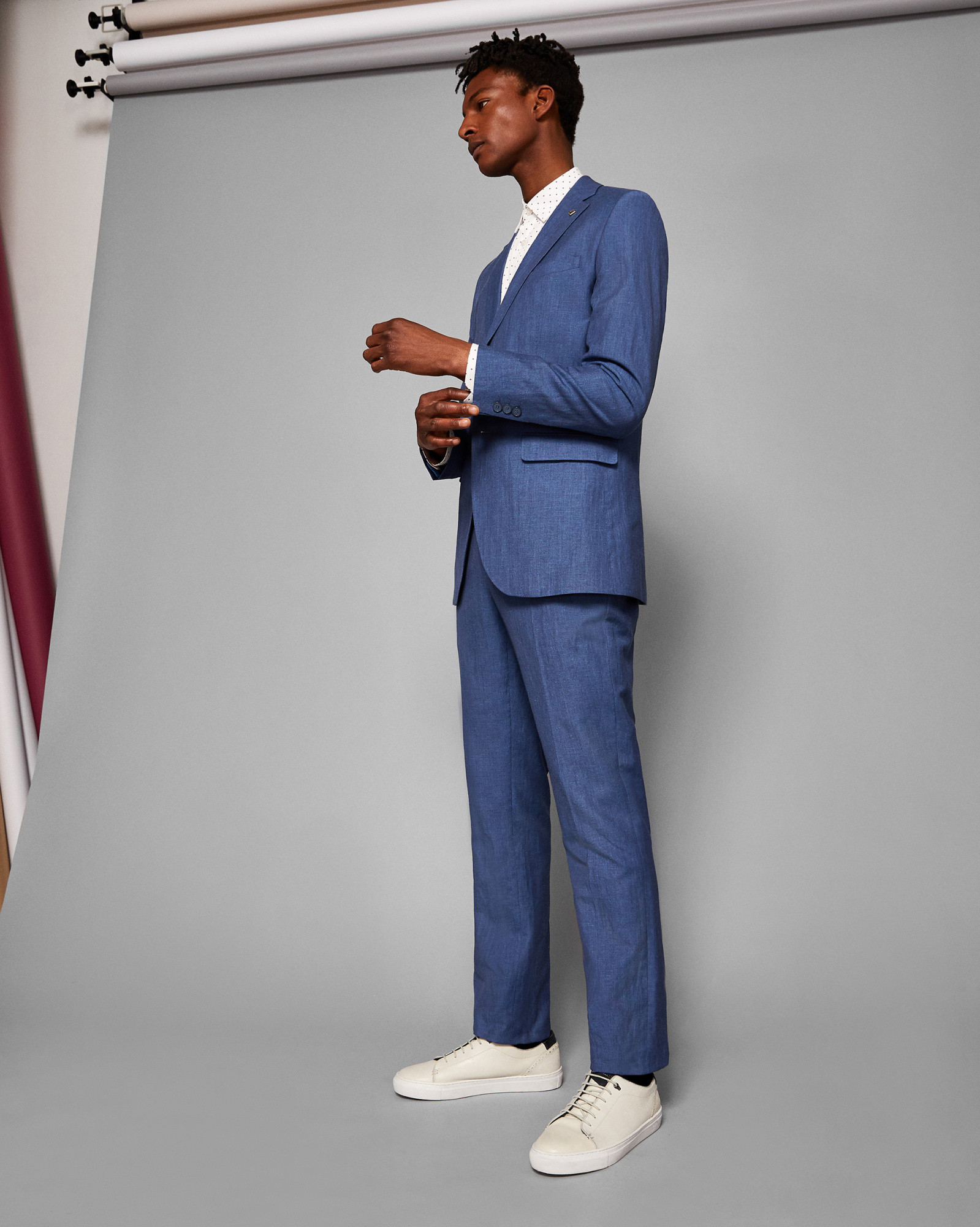 COLMART Slim fit linen suit pants