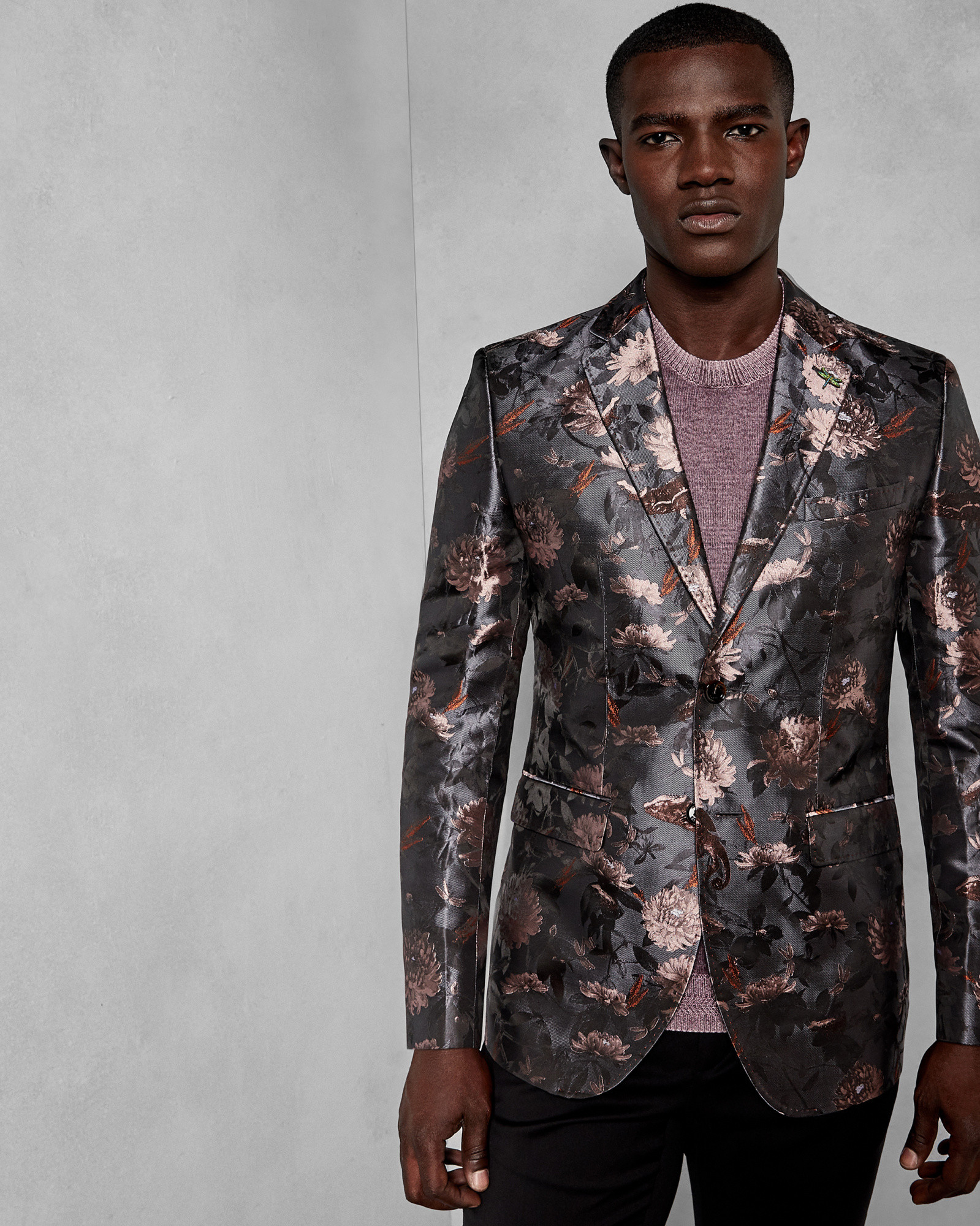 EXPLO Global floral jacquard jacket