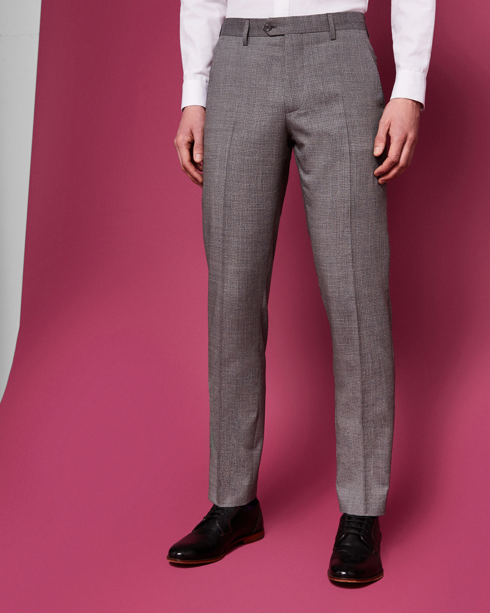 HAMDEBT Slim fit wool suit pants