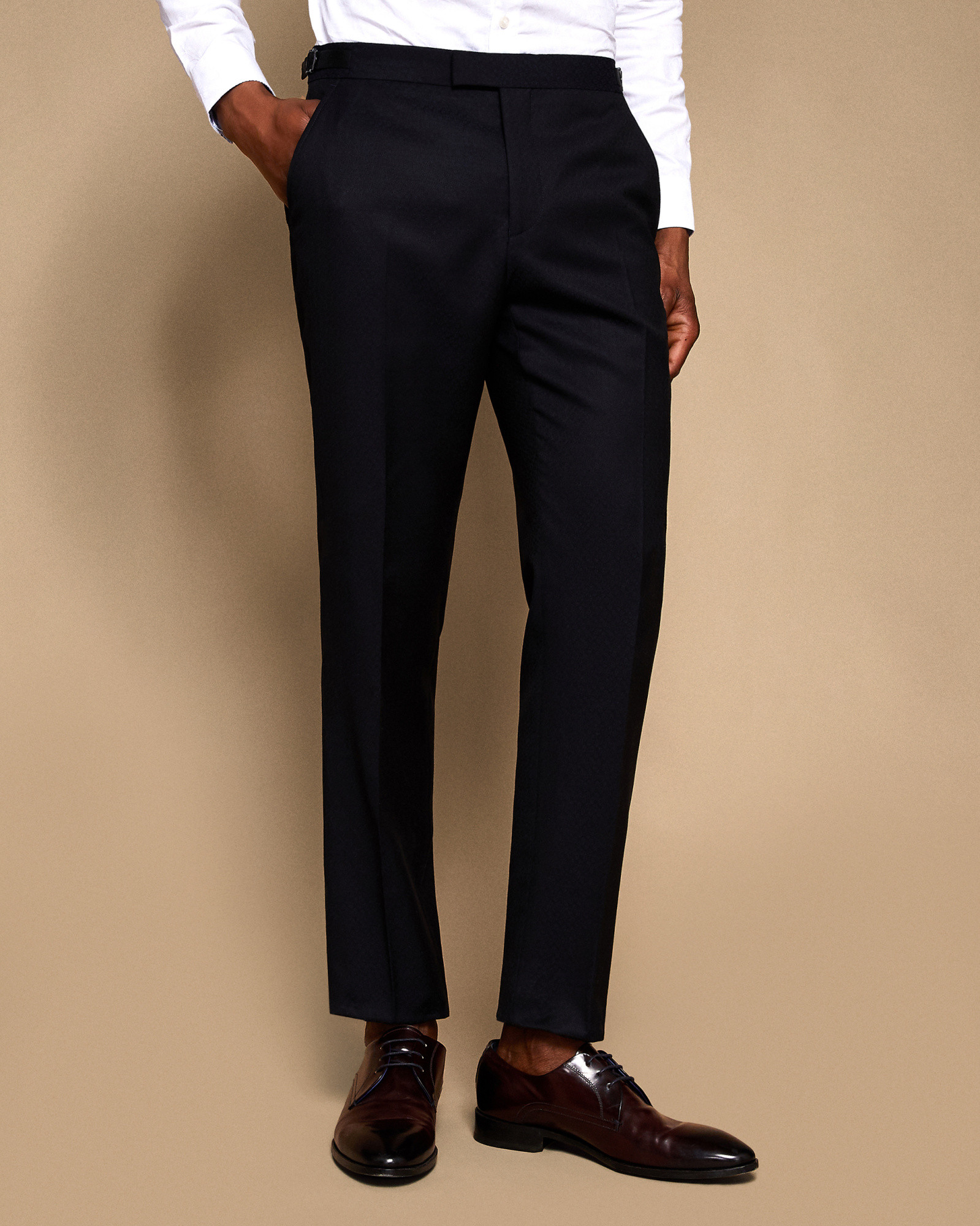 LEWEST Slim fit jacquard wool suit pants