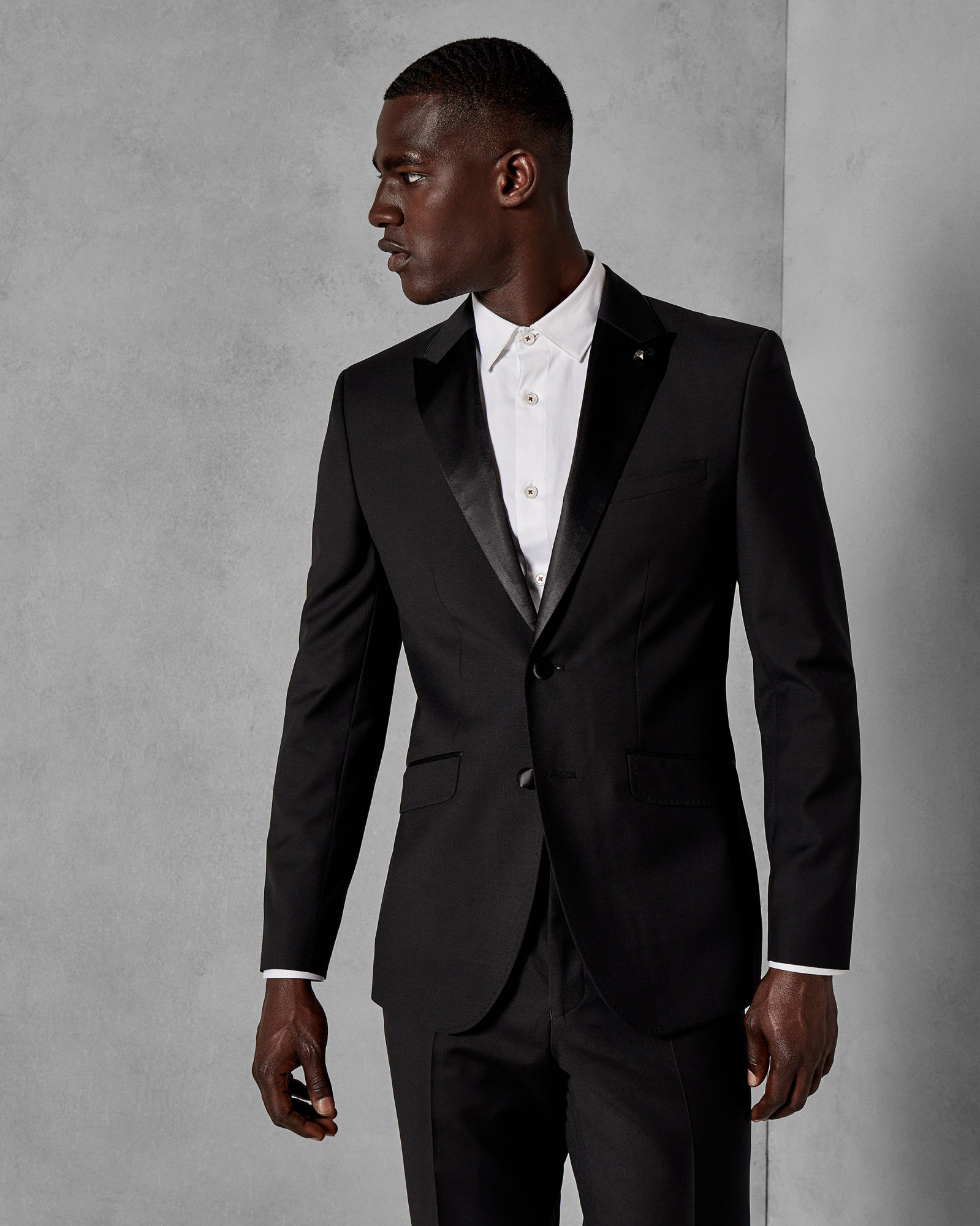 MARLIEJ Wool satin detail dinner suit jacket