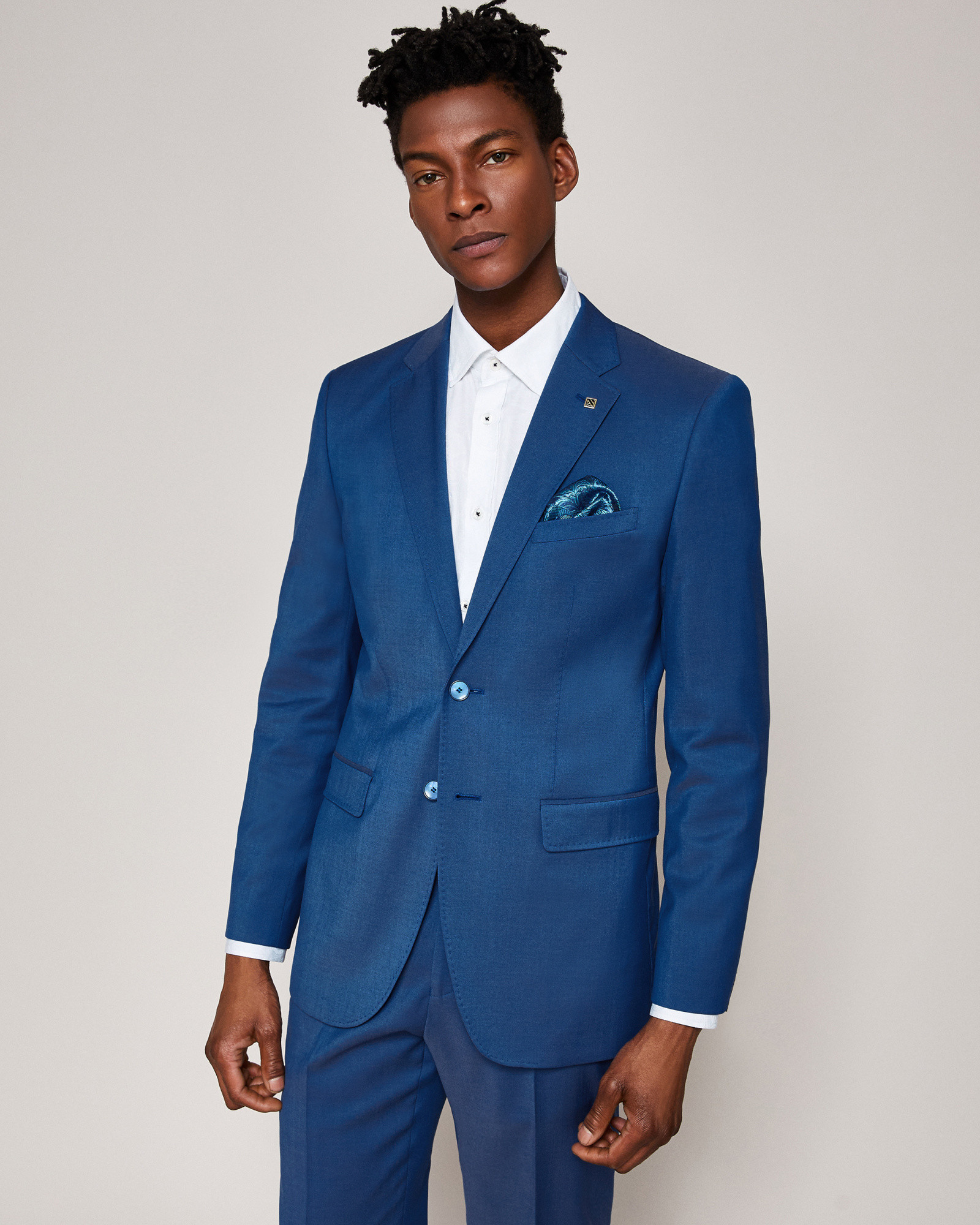 PALACEJ Slim fit plain wool suit jacket