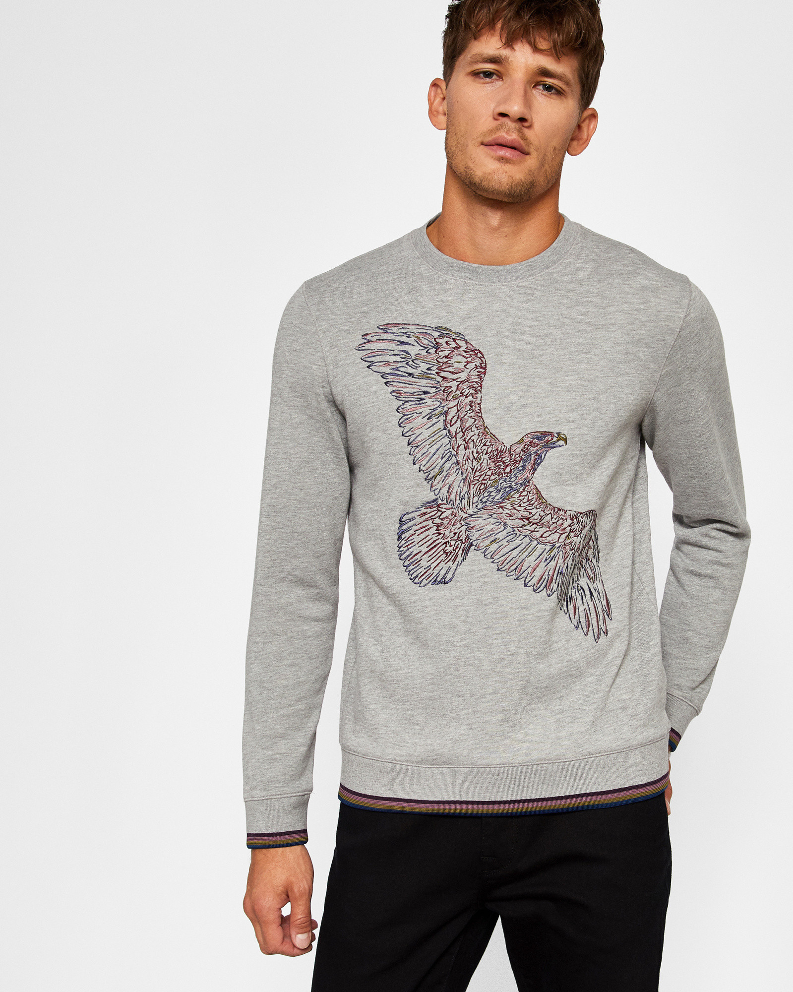 EAAGLE Bird motif cotton sweatshirt