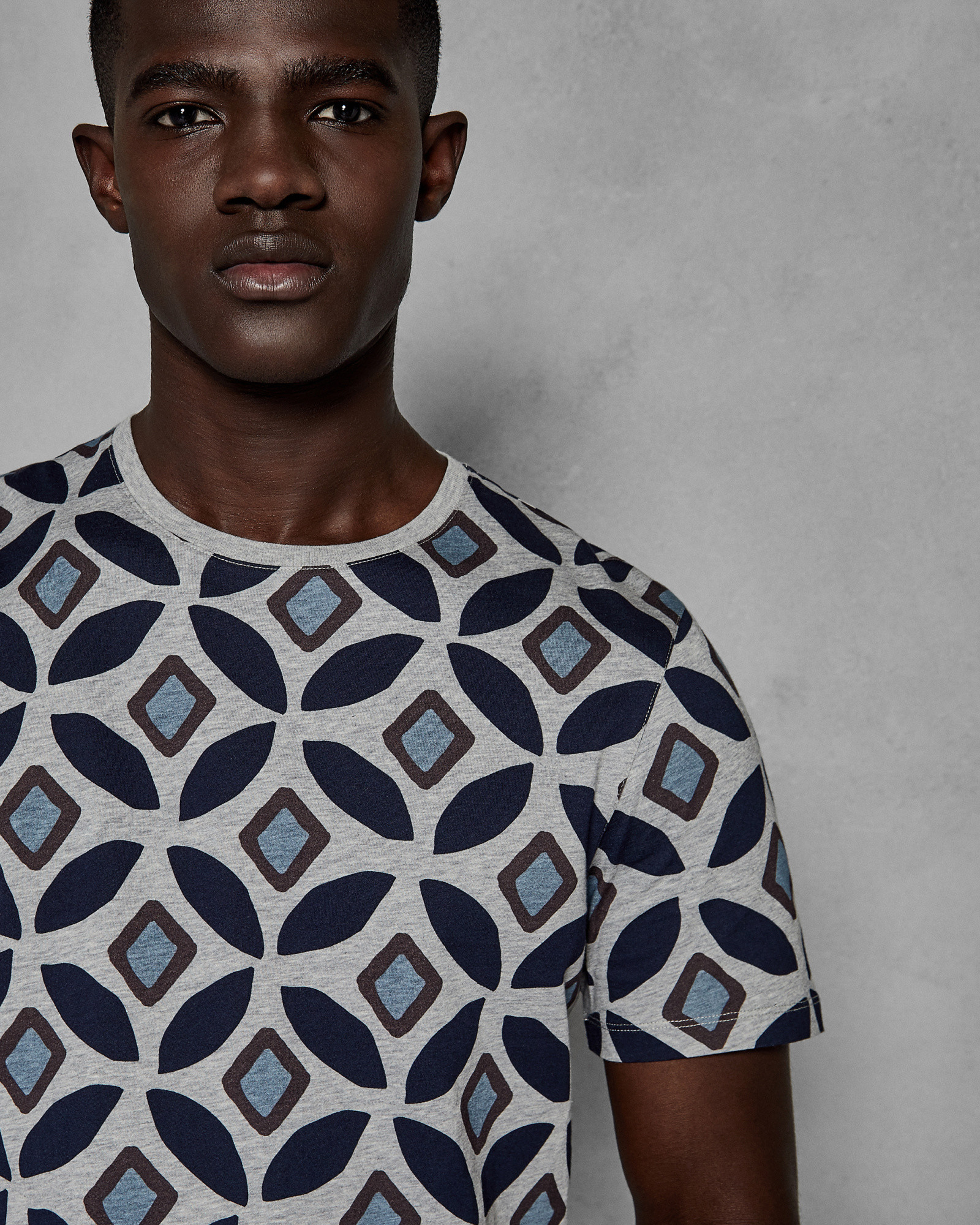 KOZO Geo print cotton T-shirt