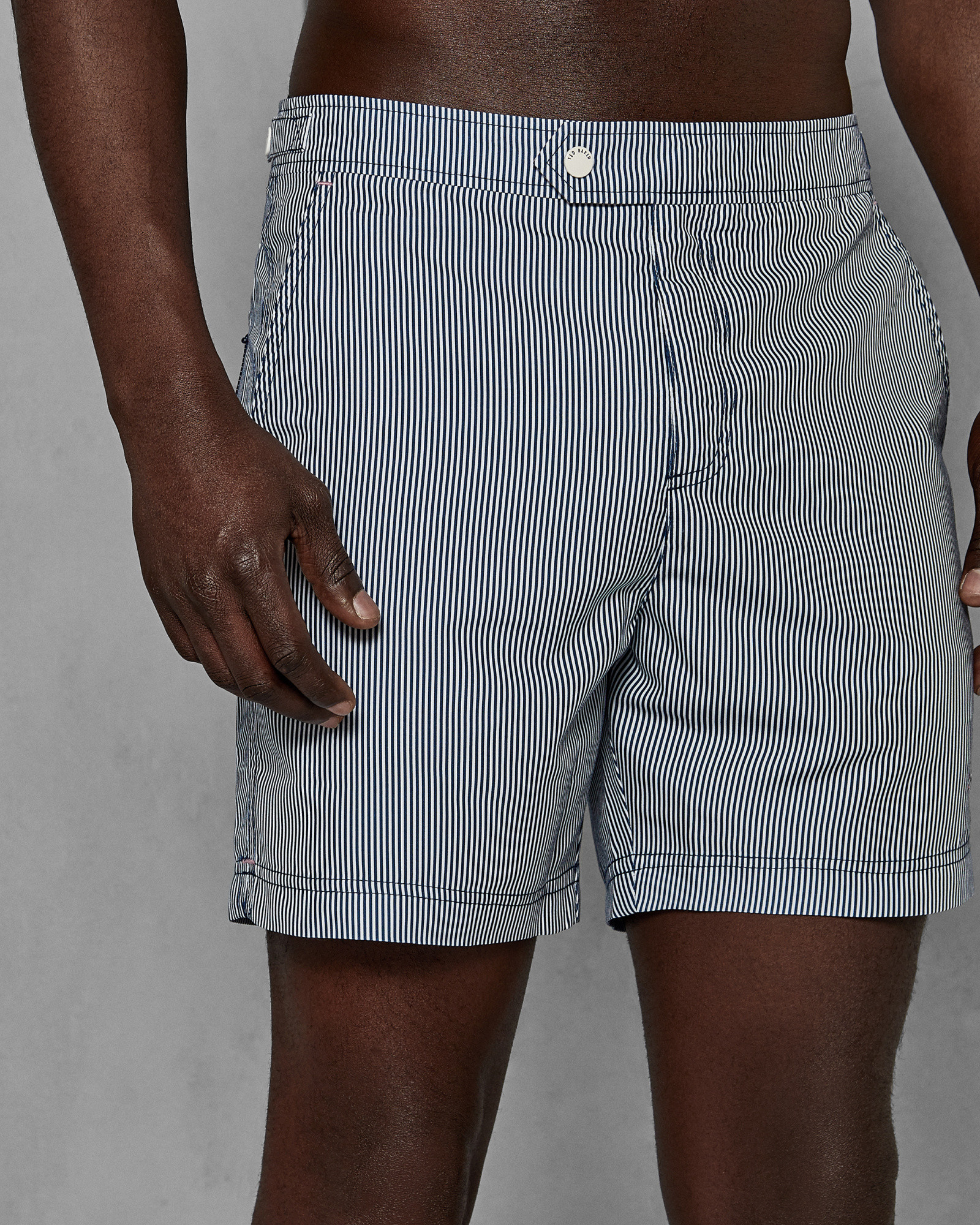 LENOKE Striped formal swim shorts