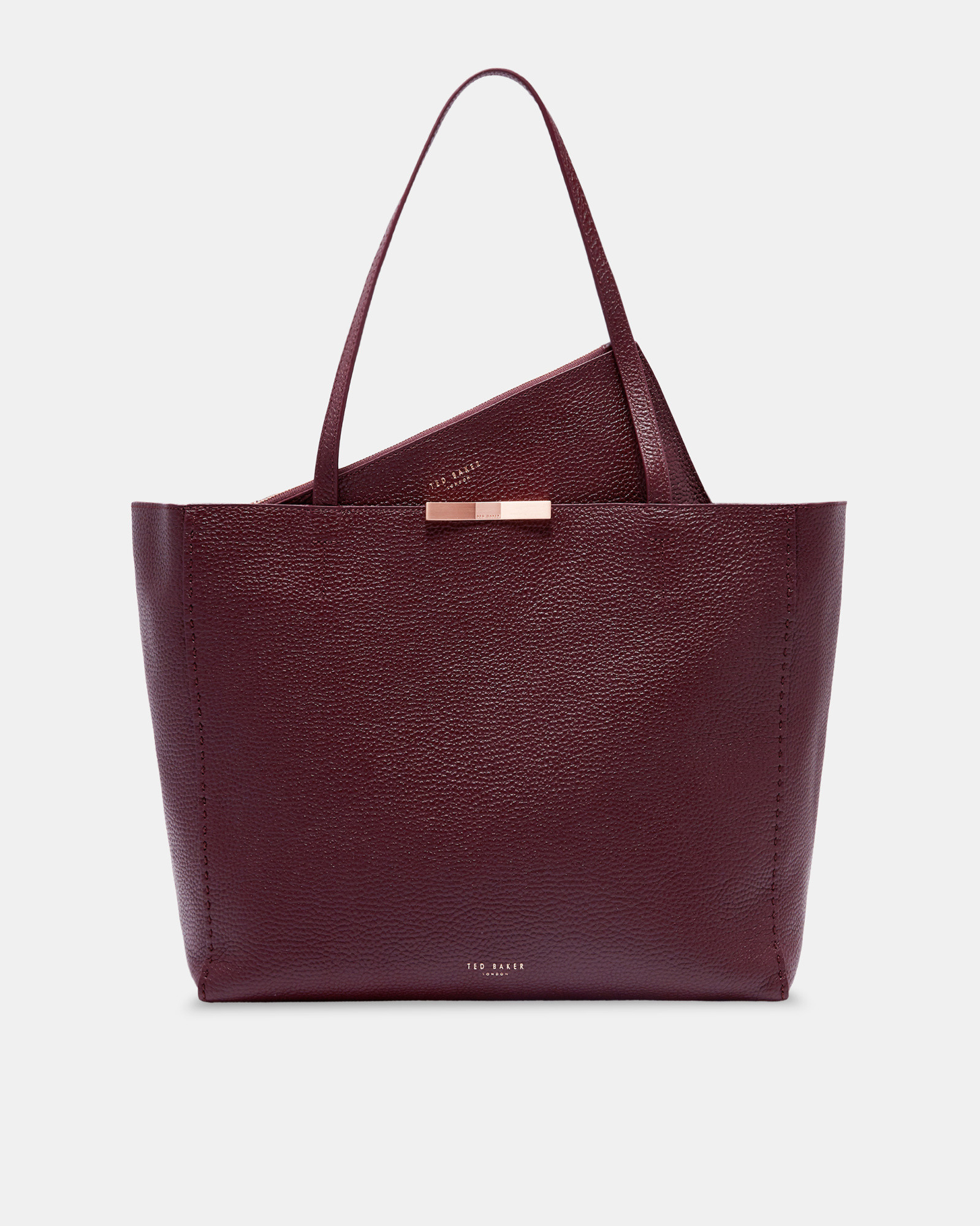 CAULLIE Bow detail leather shopper bag