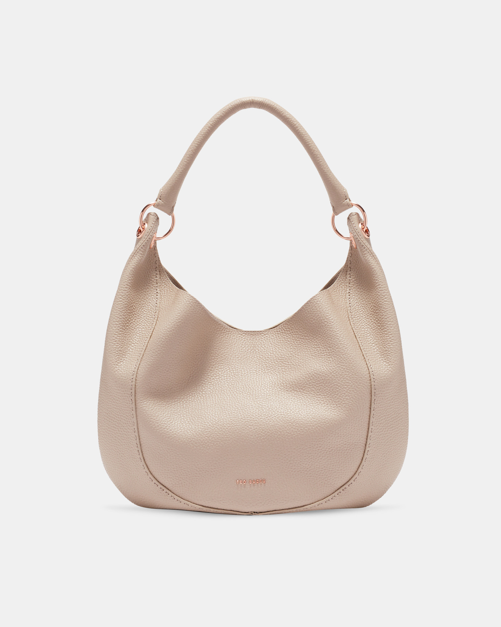 OLLIEAA Knotted handle leather hobo bag