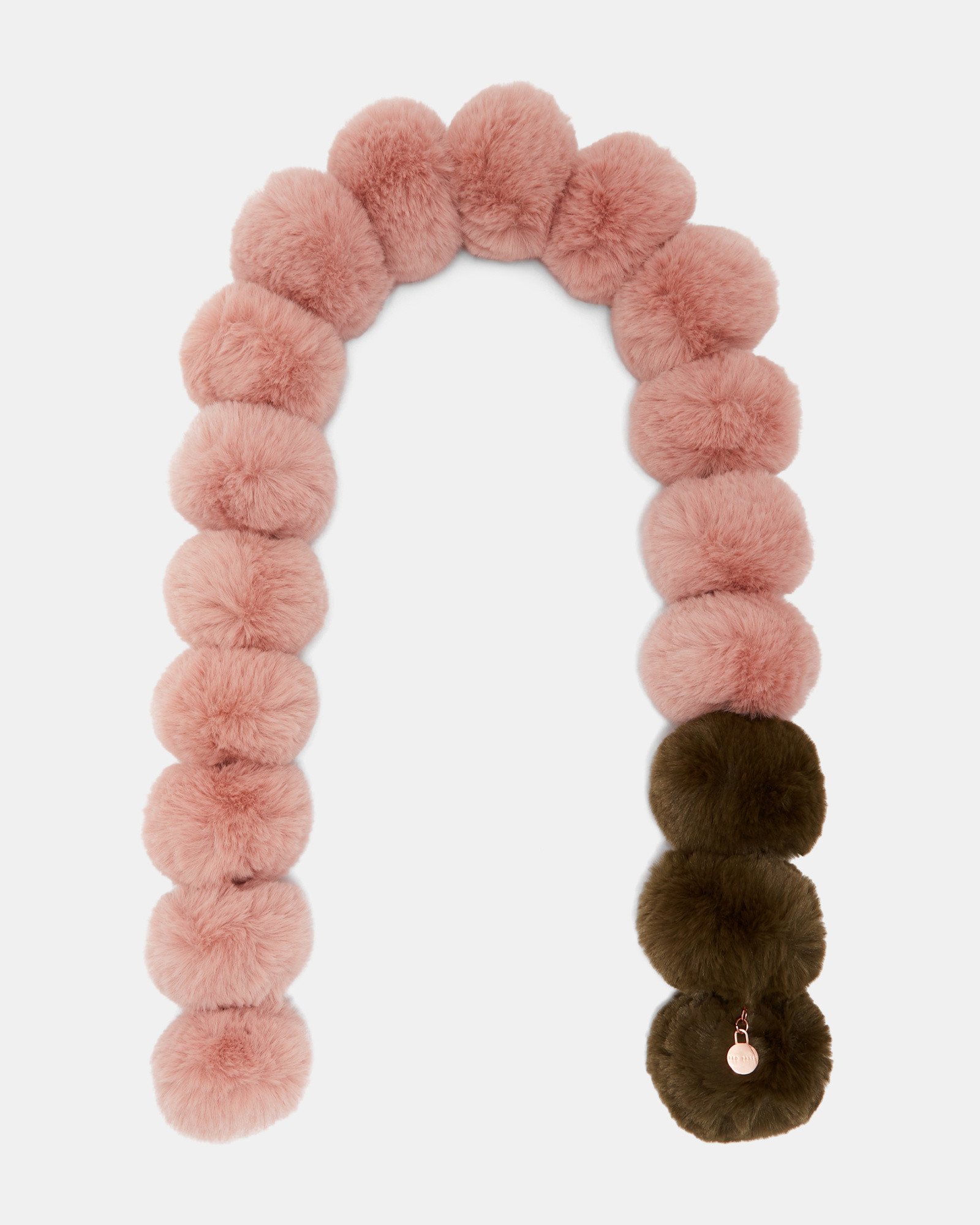 MEGHAN Faux fur pom pom scarf