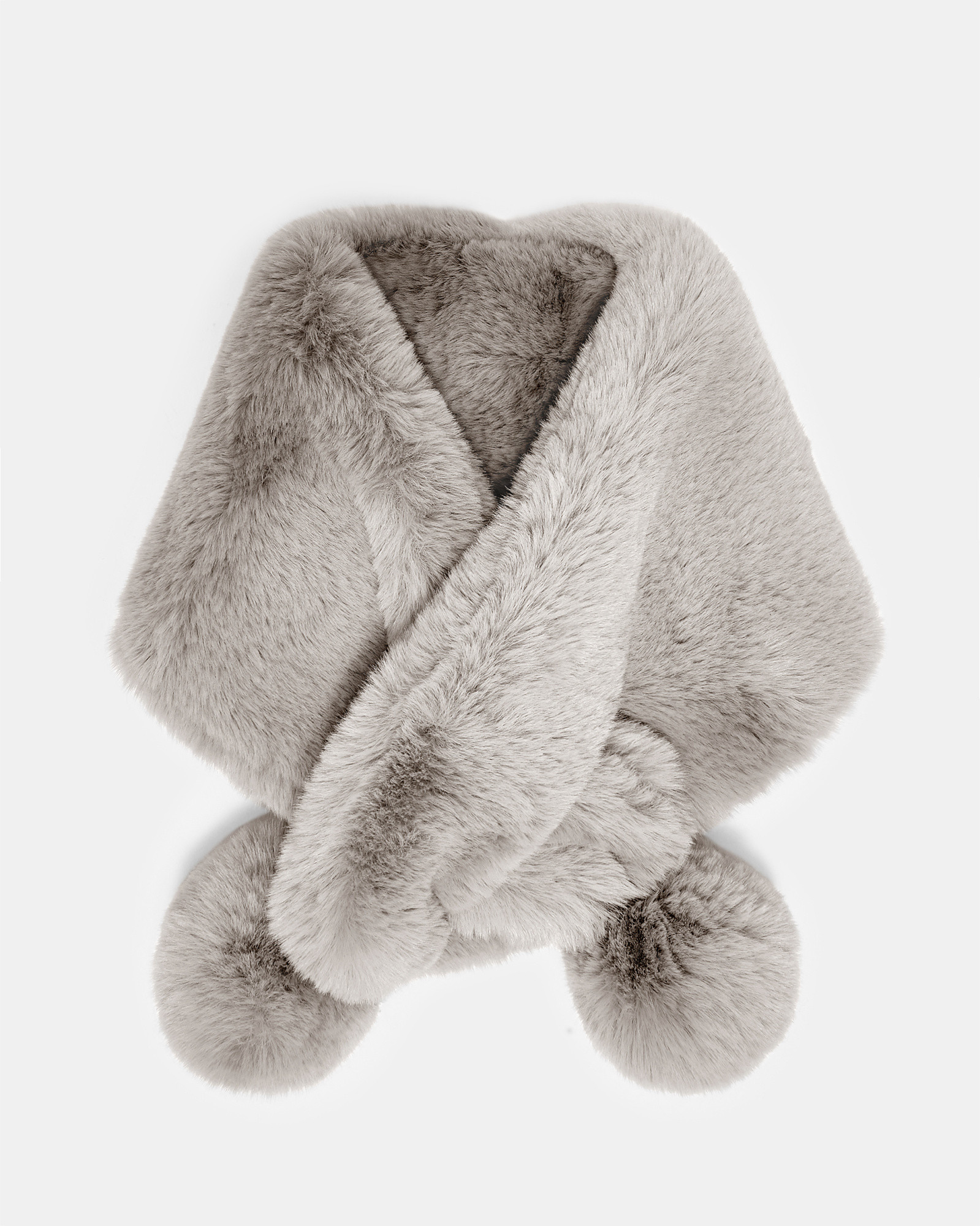 ZALIE Faux fur pom pom snood