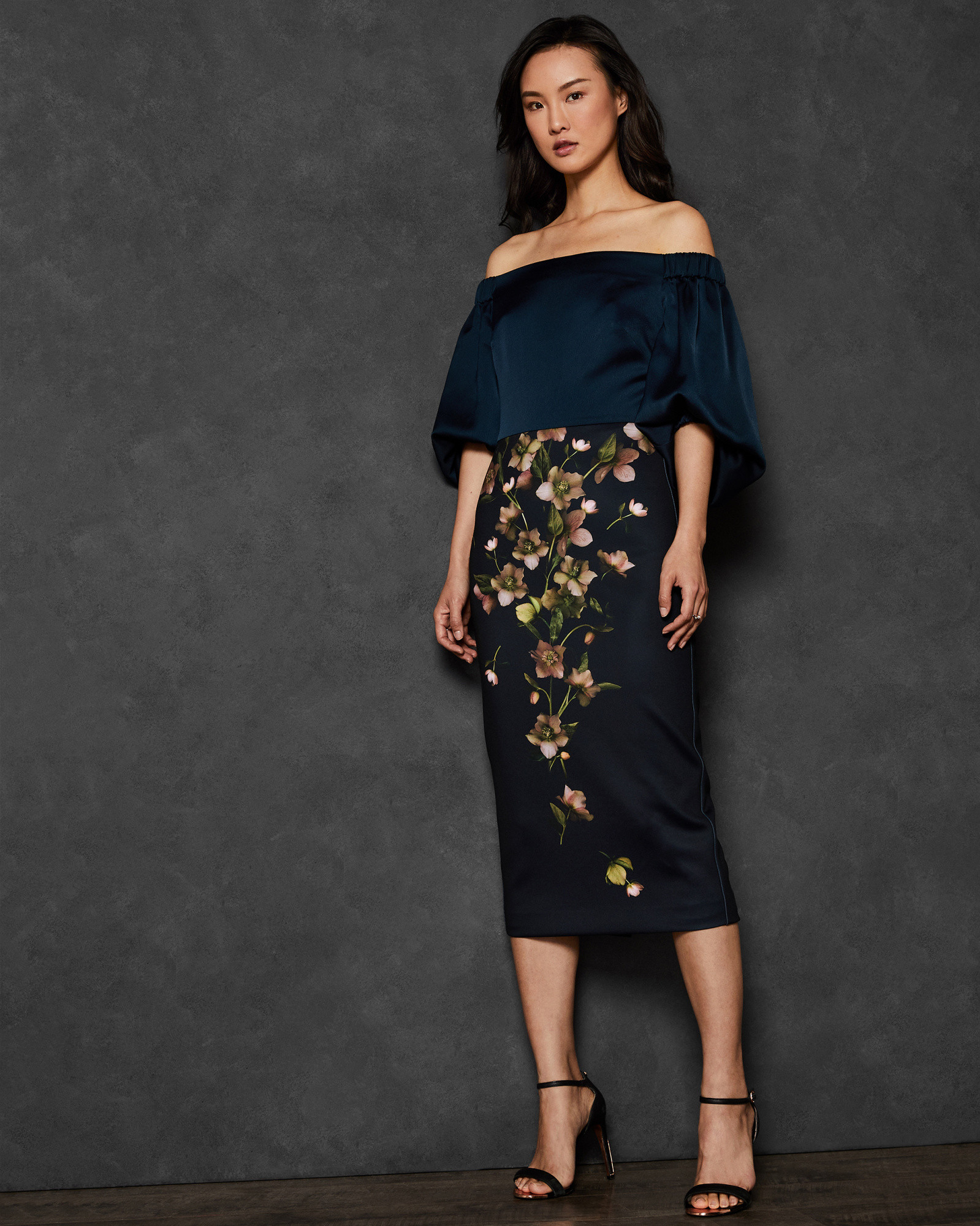 BEAA Arboretum off shoulder midi dress