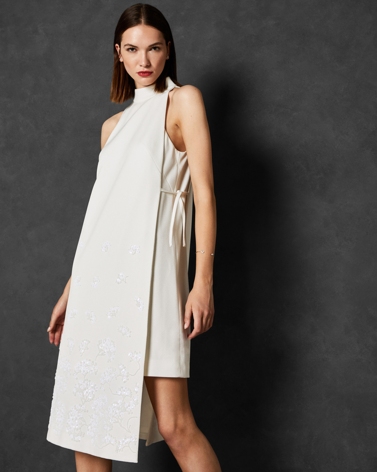 QUITETA Double layer embellished dress