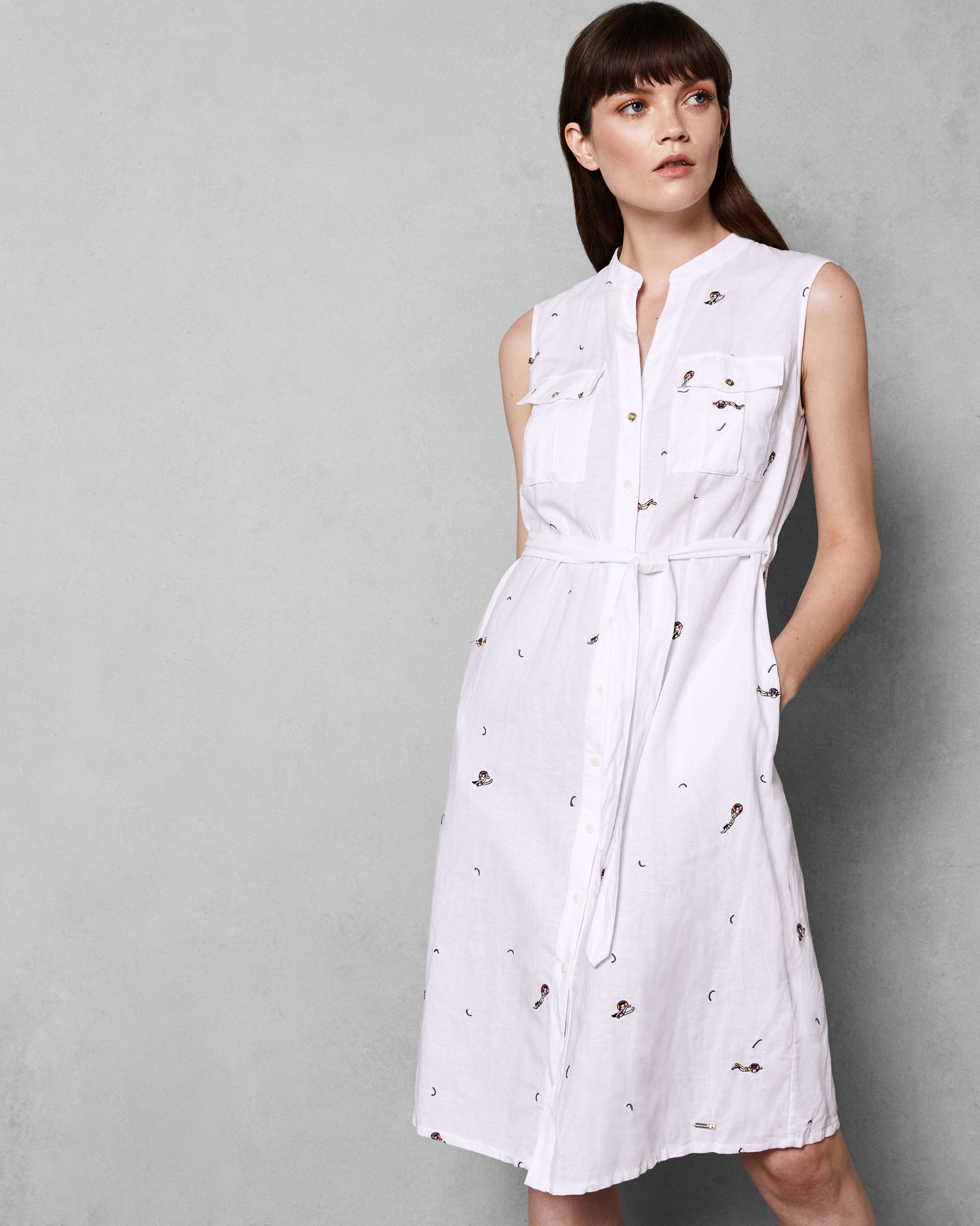 XXENA Embroidered swimmers shirt dress