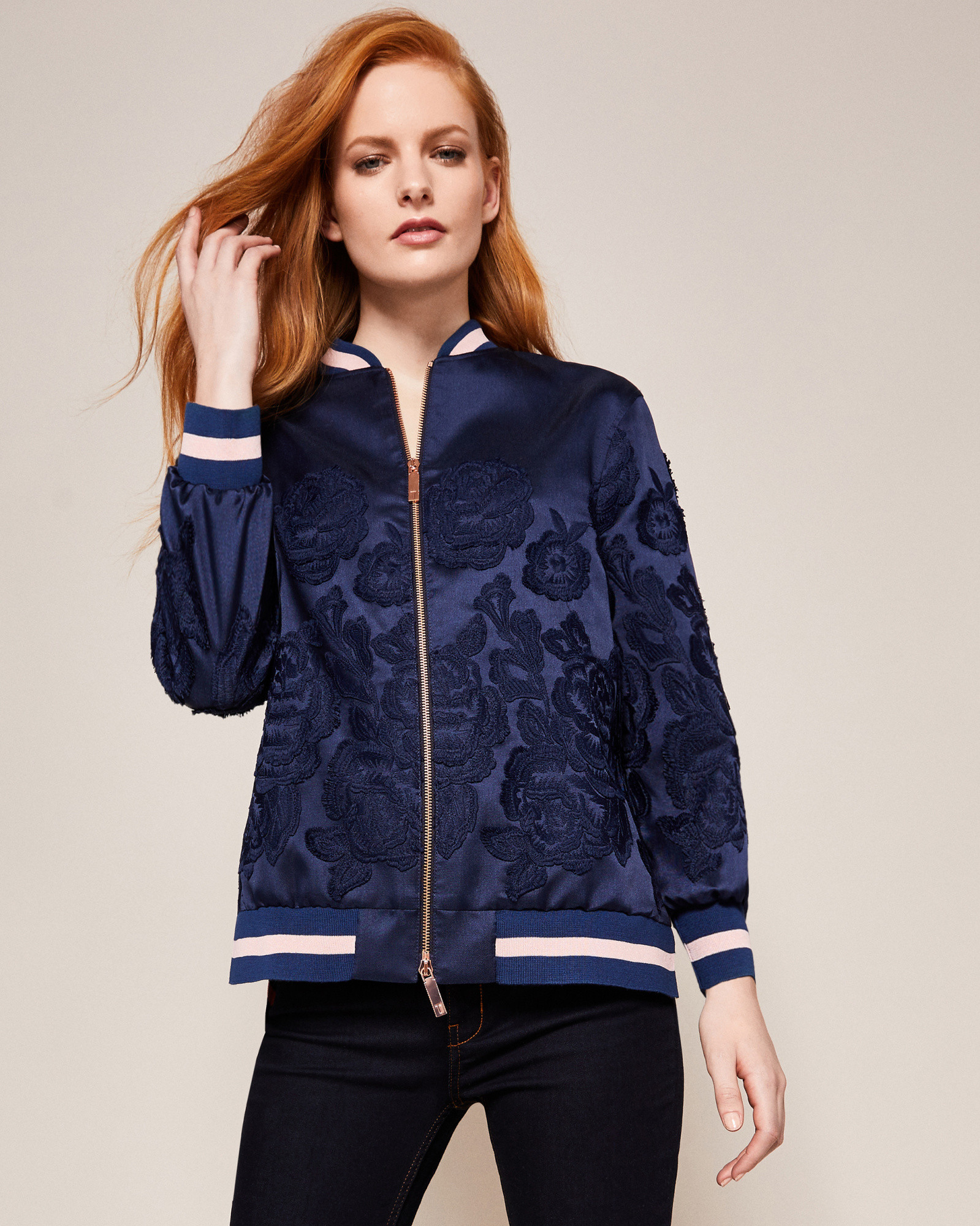 MITSY Floral jacquard bomber jacket