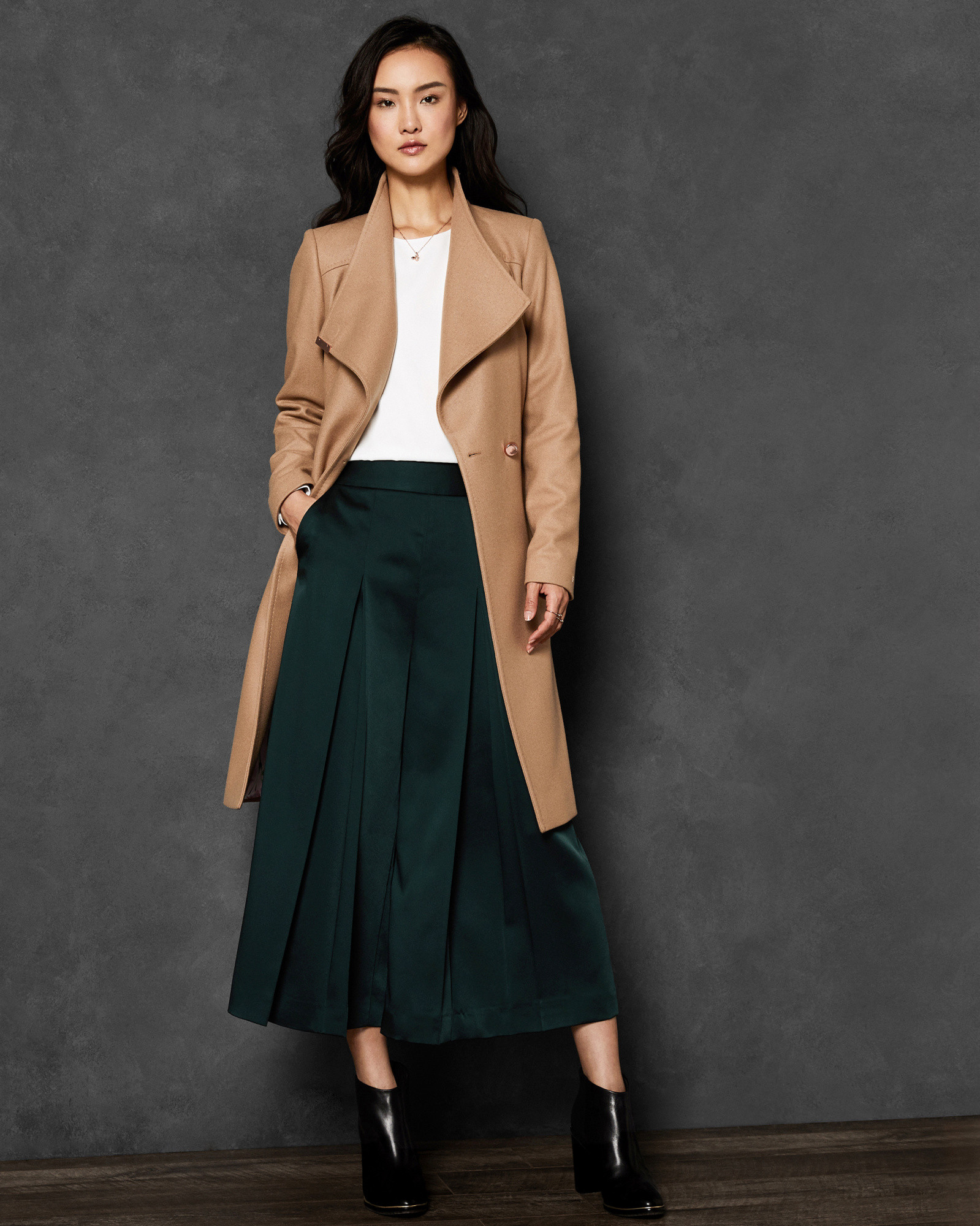 SANDRA Midi wool wrap coat