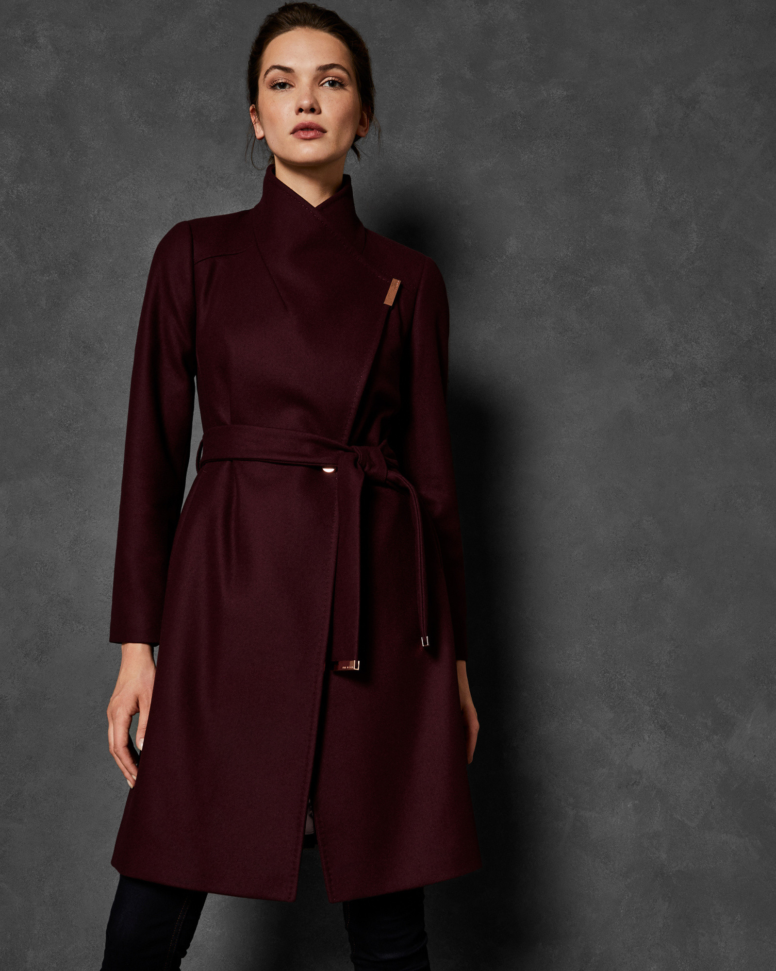 SANDRA Midi wool wrap coat