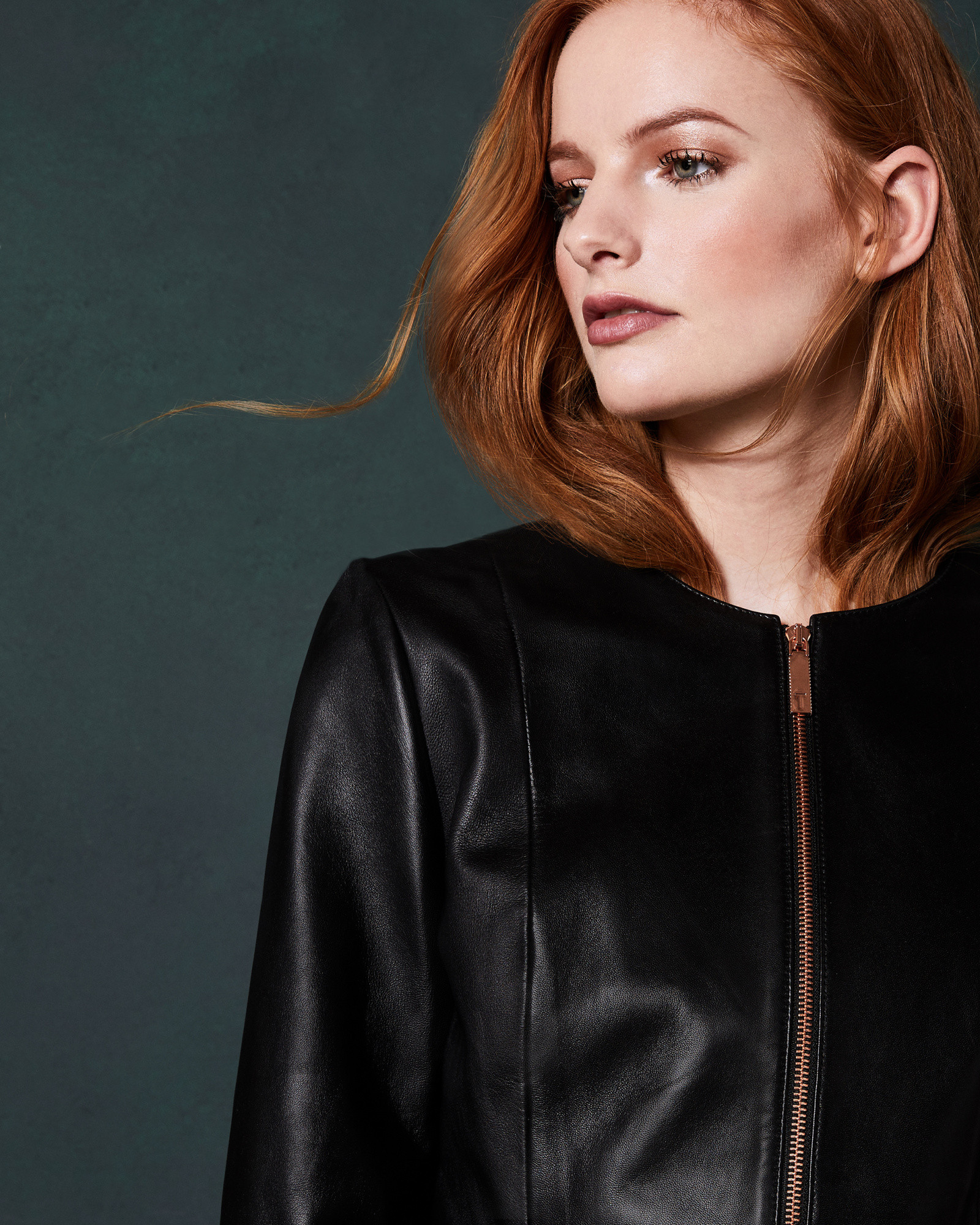 TAILA Frill detail leather jacket