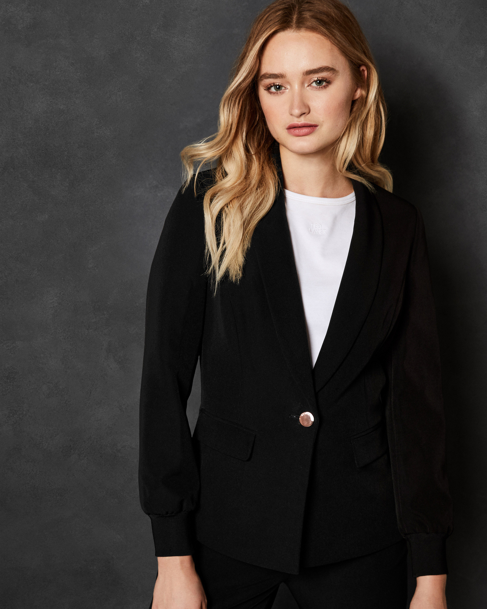 MMARGO Ribbed cuff tailored blazer