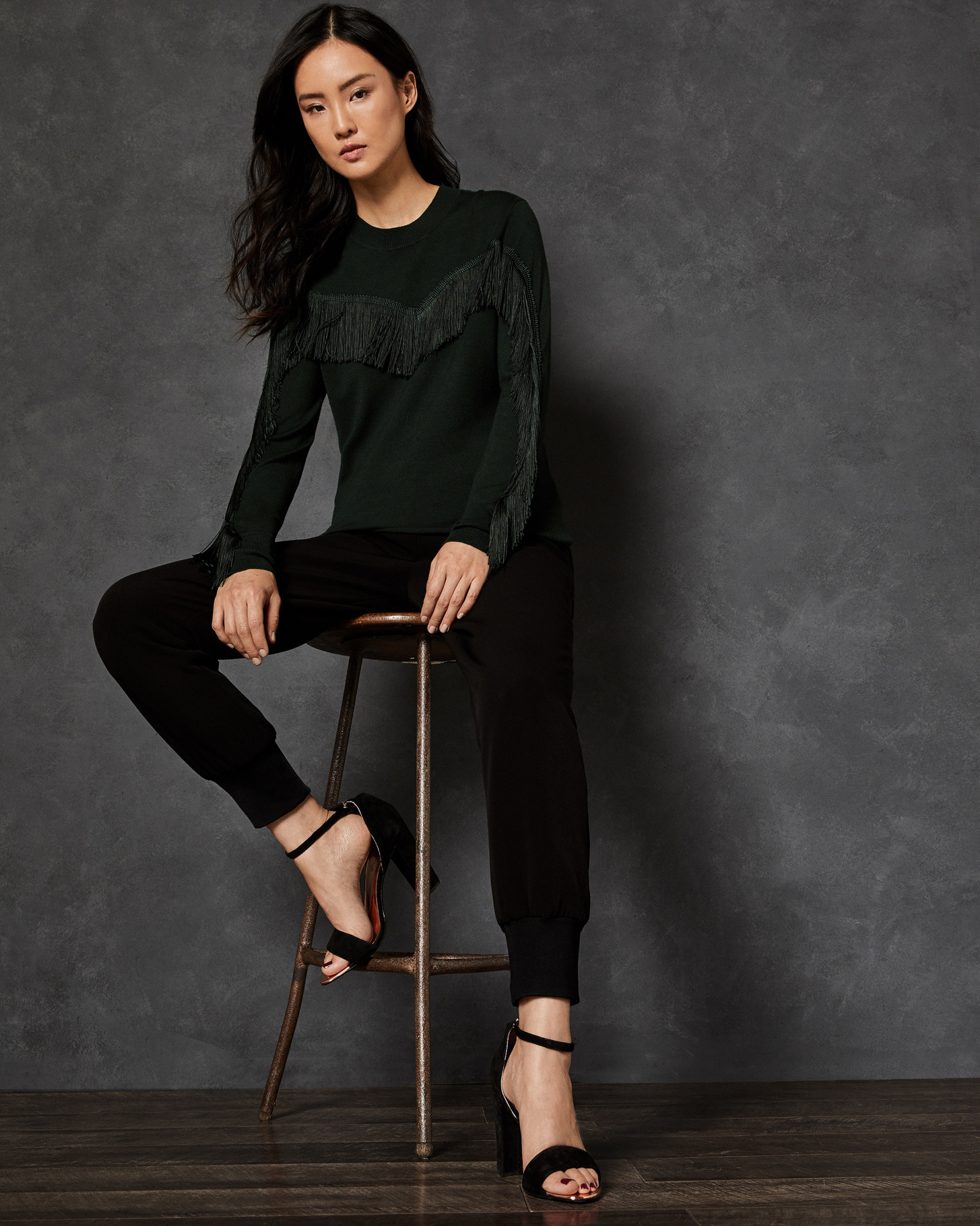 ANIEBAL Fringe and ruffle jumper