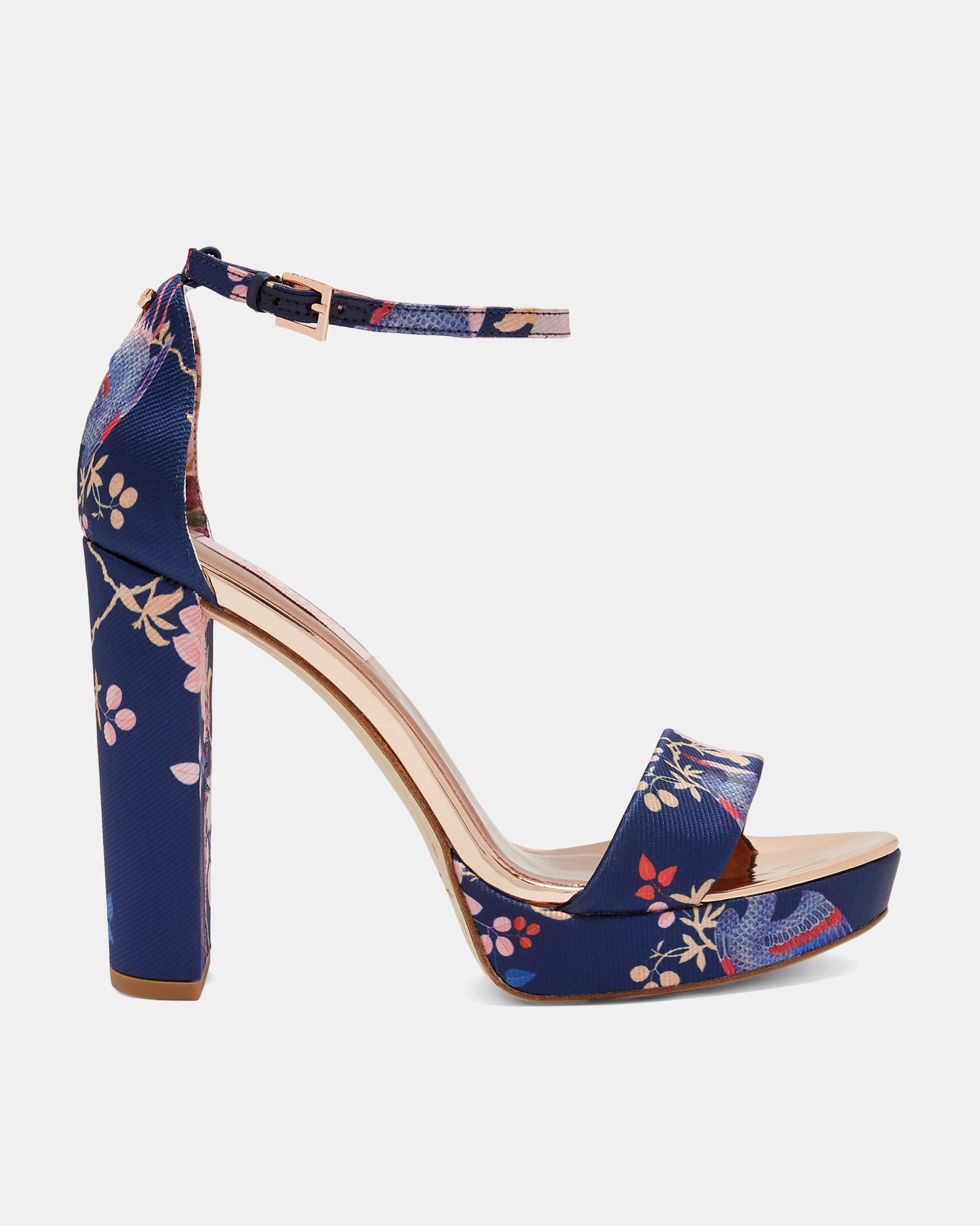 JUNAAA Chinoiserie Jacquard platform sandals