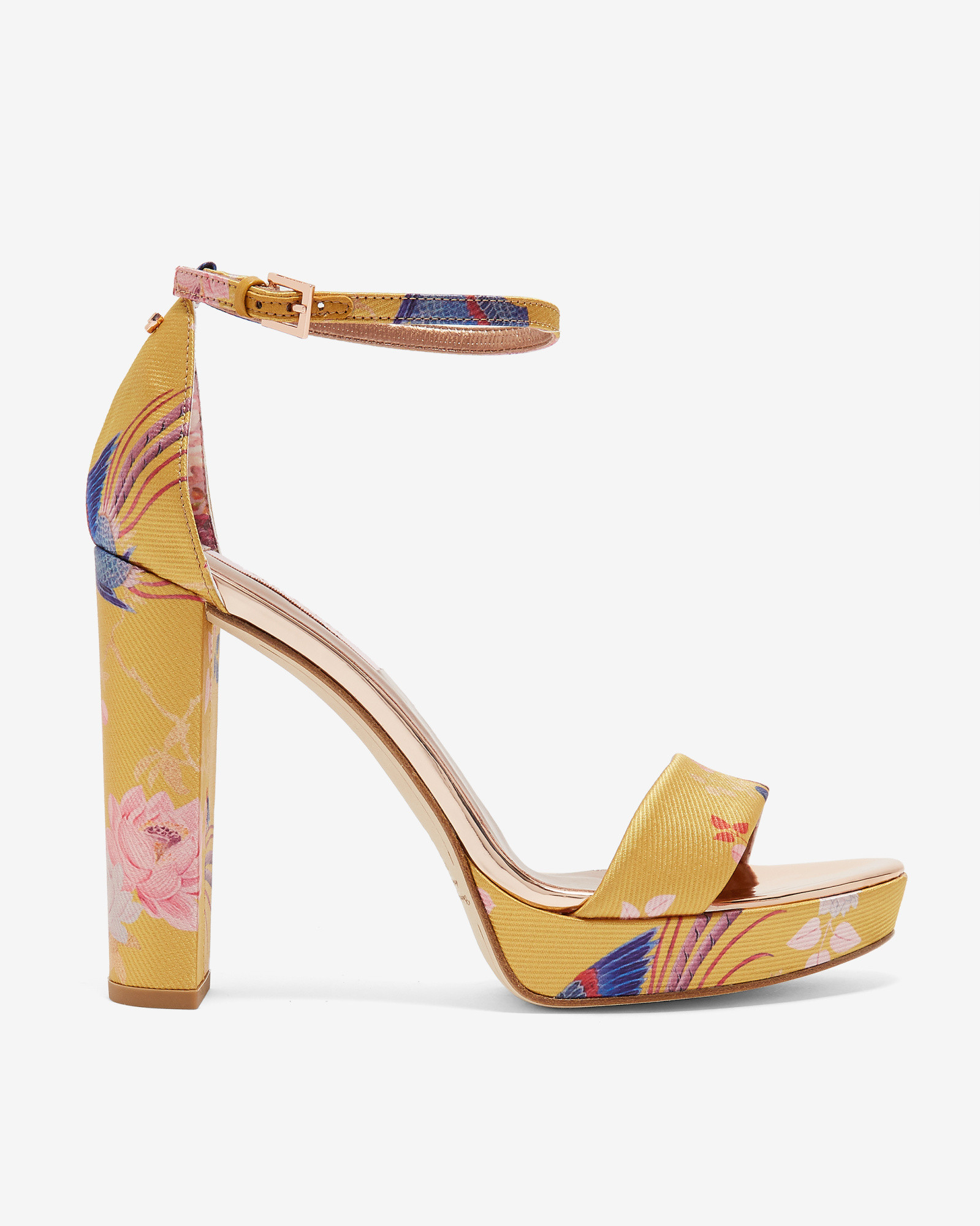 JUNAAA Chinoiserie Jacquard platform sandals