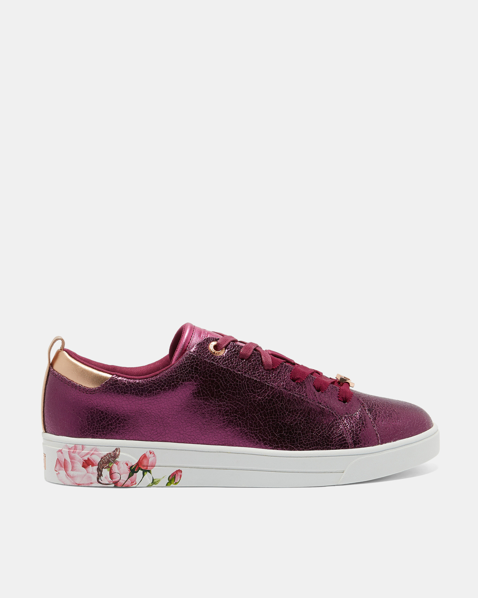 LUOCI Crackle leather trainers