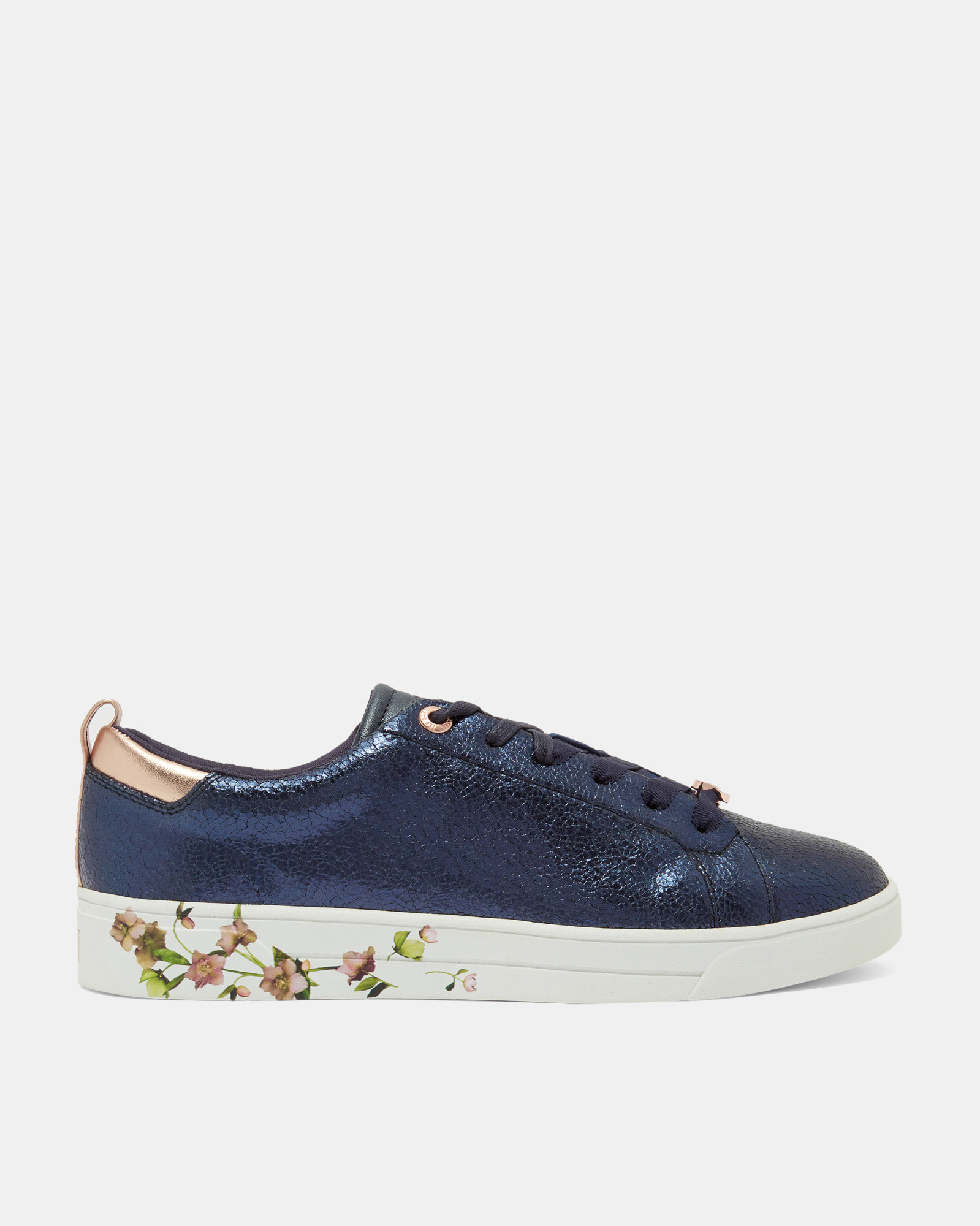 LUOCIA Crackle leather trainers